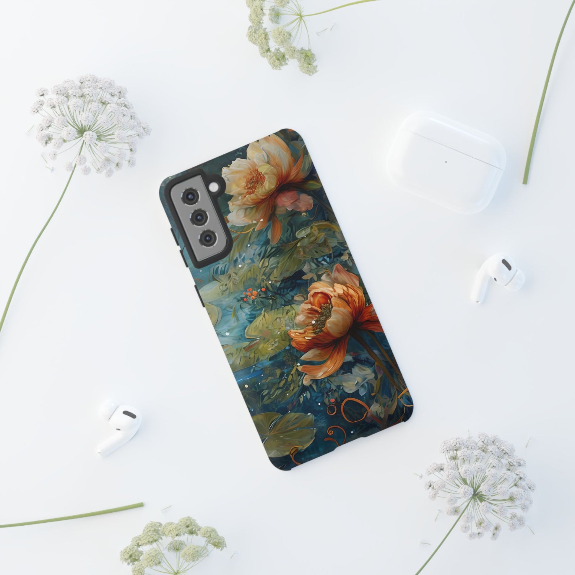 Waterlily Nocturne Samsung Galaxy S21 Plus Case - Artistic Mountain Lake Design, Nature-Inspired Protective Cover, Elegant Gift for Outdoor Lovers