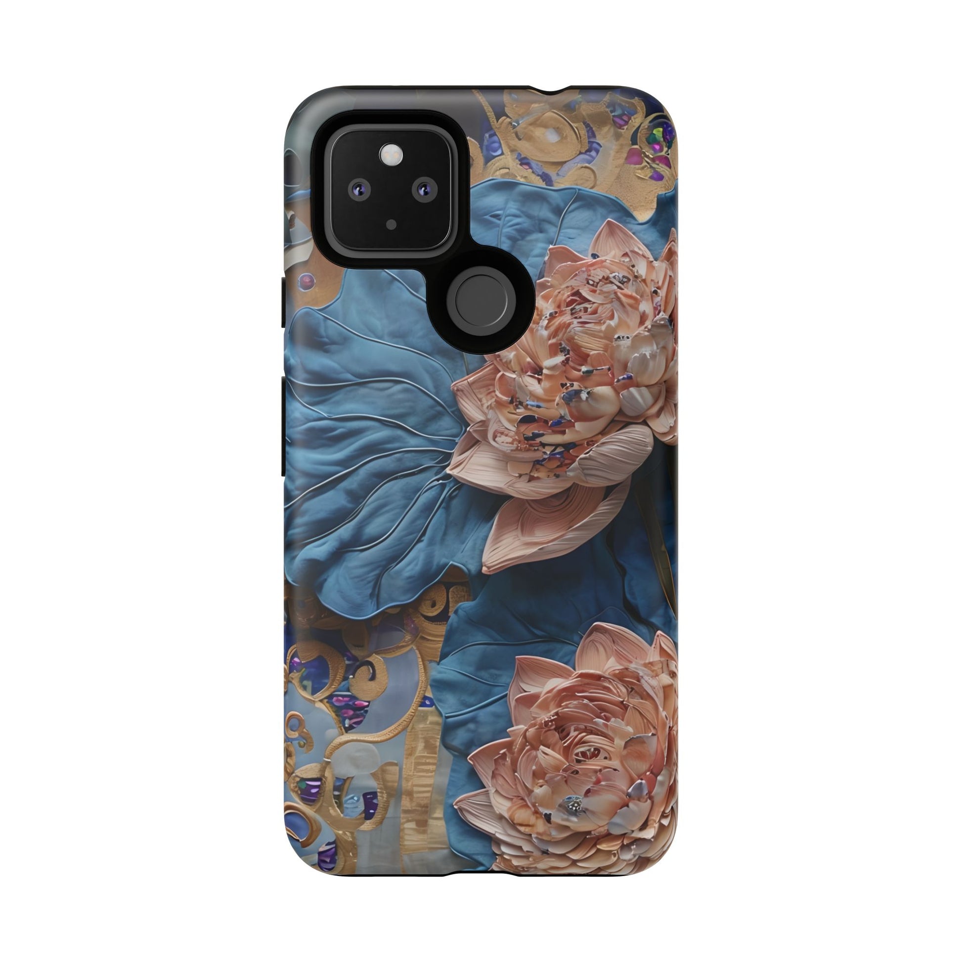 Peony Midnight Tapestry - Google Pixel 4a 5G - Elegant Blue & Blush Artful Phone Cover