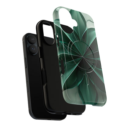 Dual-layer Emerald Bloom iPhone MagSafe case showing shock absorbing protection