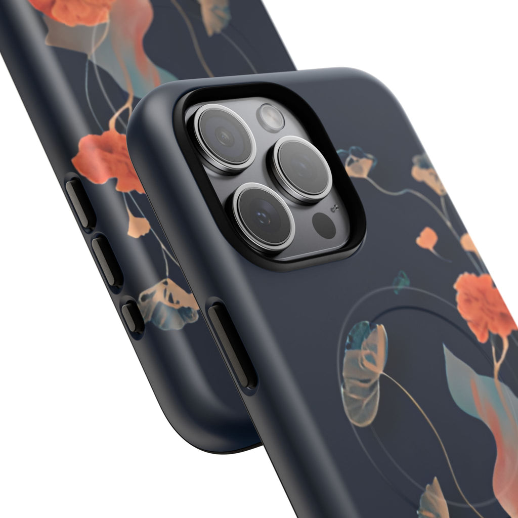 Lotus Reverie - Elegant Artistic Floral iPhone 15 Pro Max MagSafe Phone Case - Painterly Lotus Blossom Design