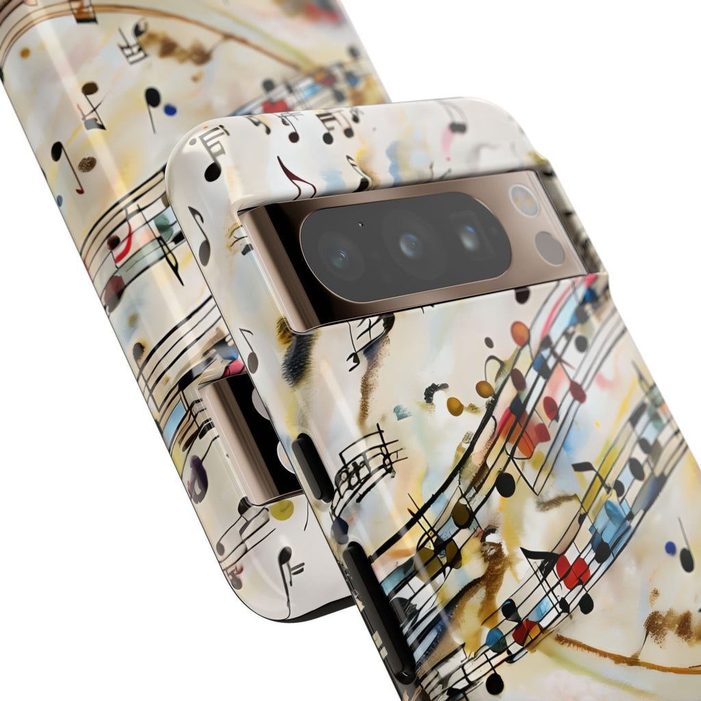 Melodic Flow Abstract Music Notes Tough Case for Google Pixel 8 Pro - Shockproof Phone Cover