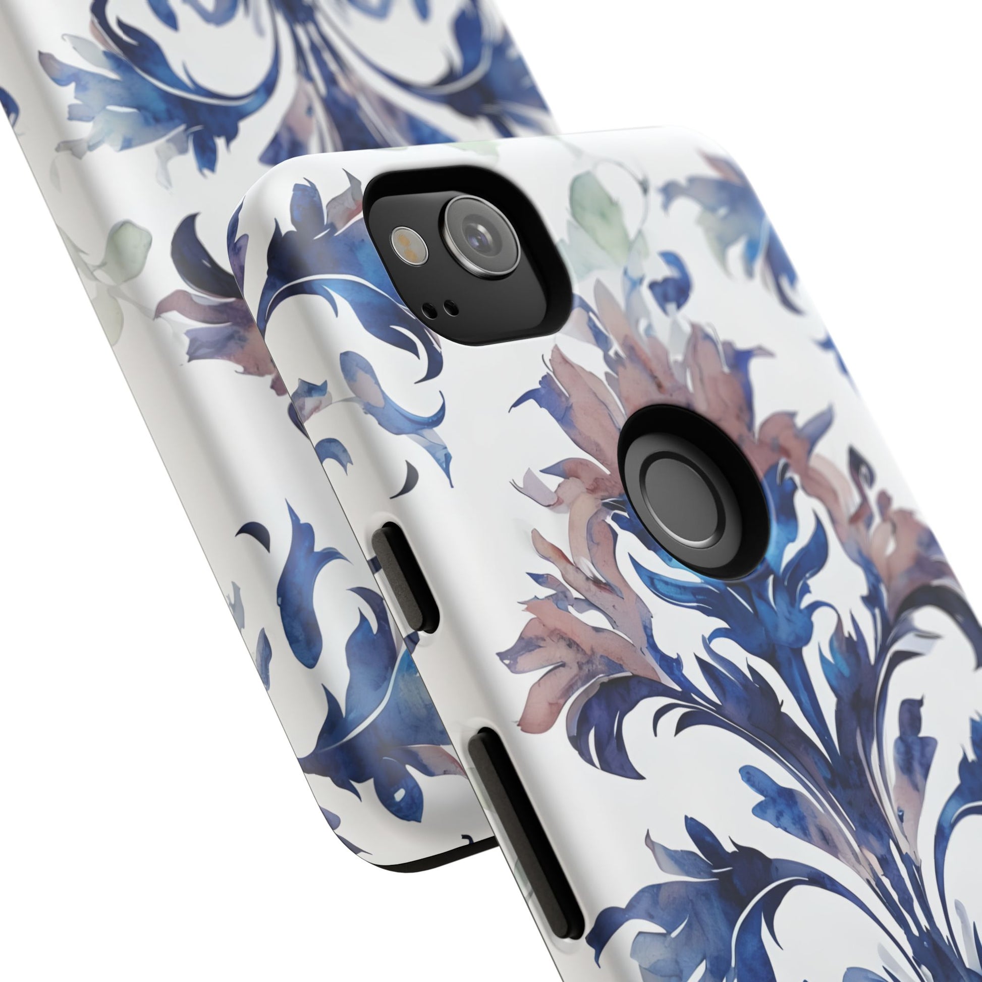 Delft Reverie - Elegant Blue & White Google Pixel 2 Tough Phone Case - Dutch Delftware-Inspired Floral Design