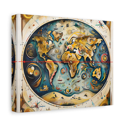 Celestial Map - Vintage-Style Star Chart Horizontal Wall Art in Earthy Tones