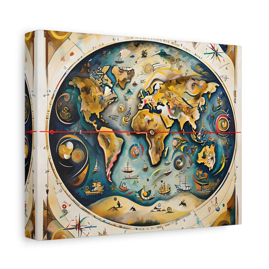 Celestial Map - Vintage-Style Star Chart Horizontal Wall Art in Earthy Tones