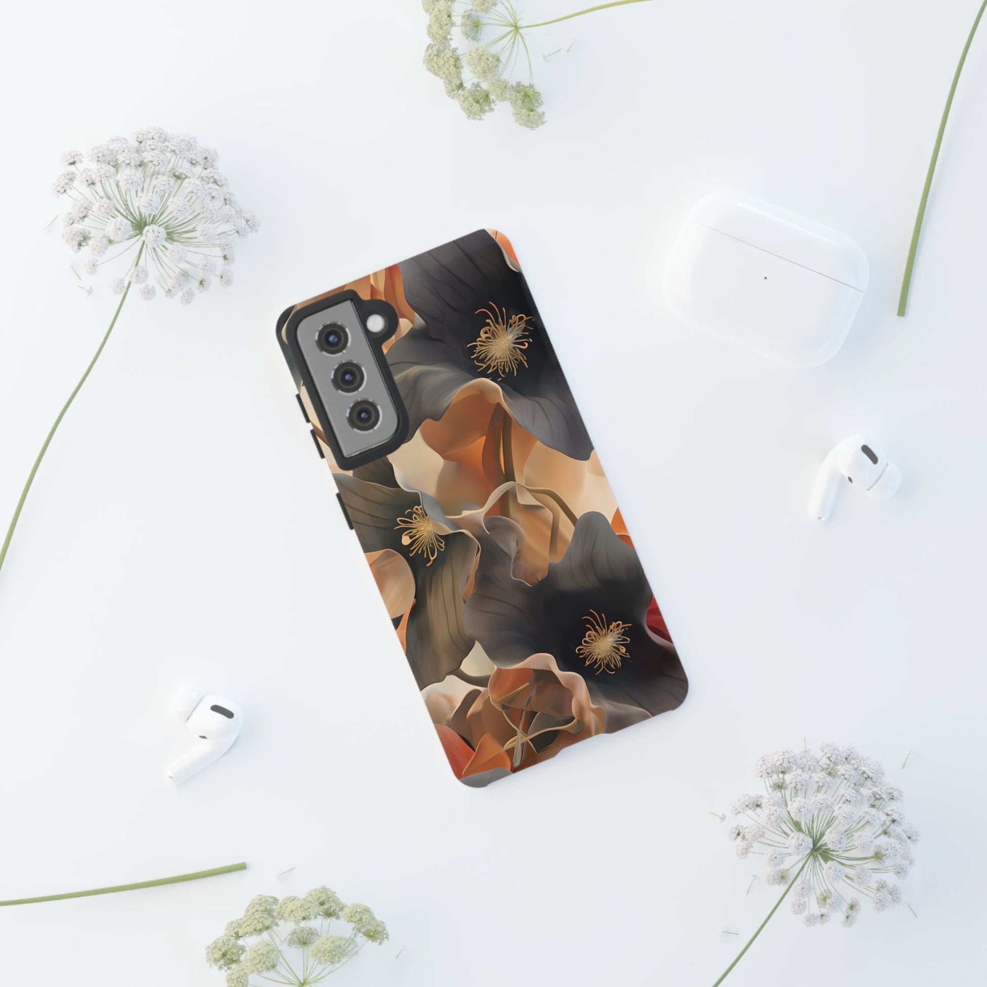Autumn Ember - Moody Floral Art Samsung Galaxy S21 Tough Phone Case - Warm Earthy Botanical Design