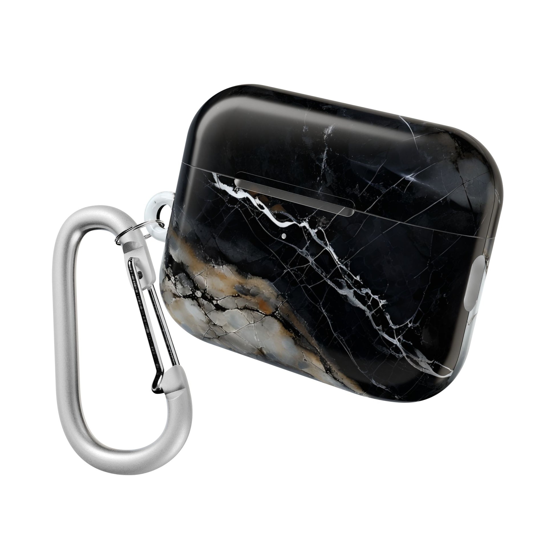 Obsidian Vein AirPod Case - Black Marble Earbud Cover for Gen 1, 2, 3, Pro Gen 1 & 2