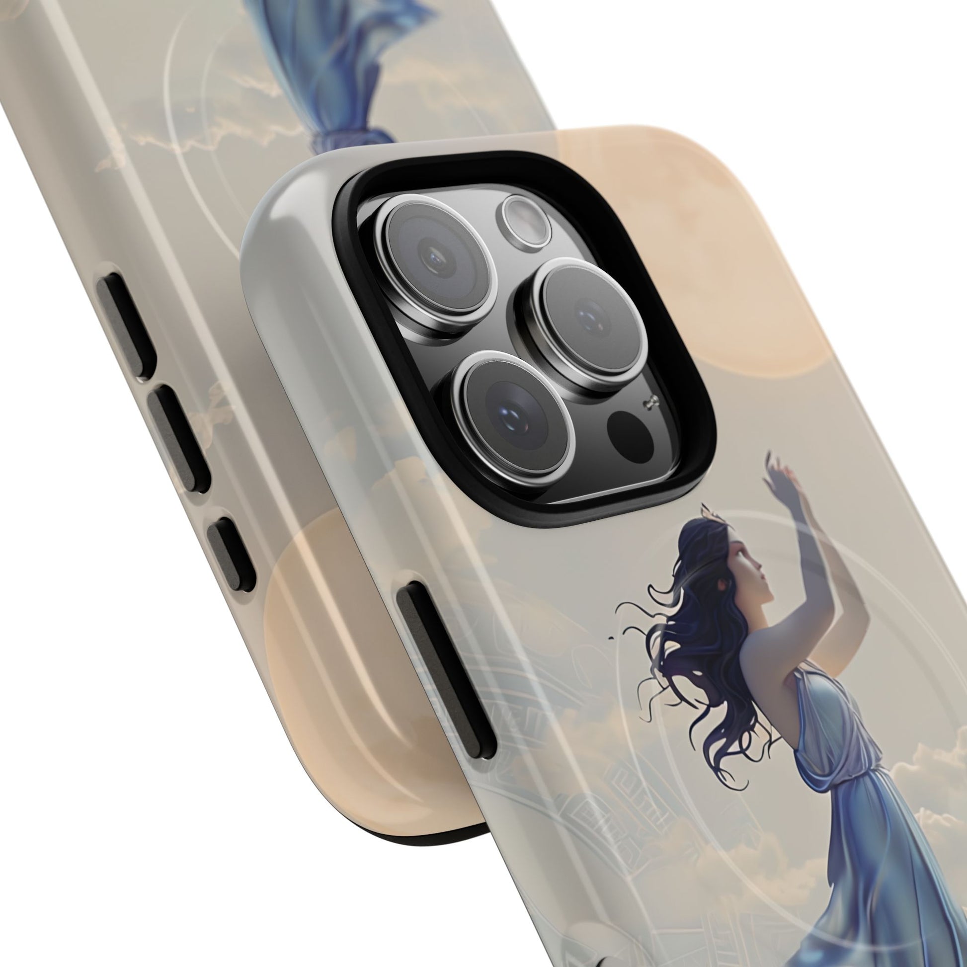 Moonlit Ascend - Ethereal Celestial Art iPhone 16 Pro MagSafe Phone Case -Dreamy Night Sky & Floating Woman Design