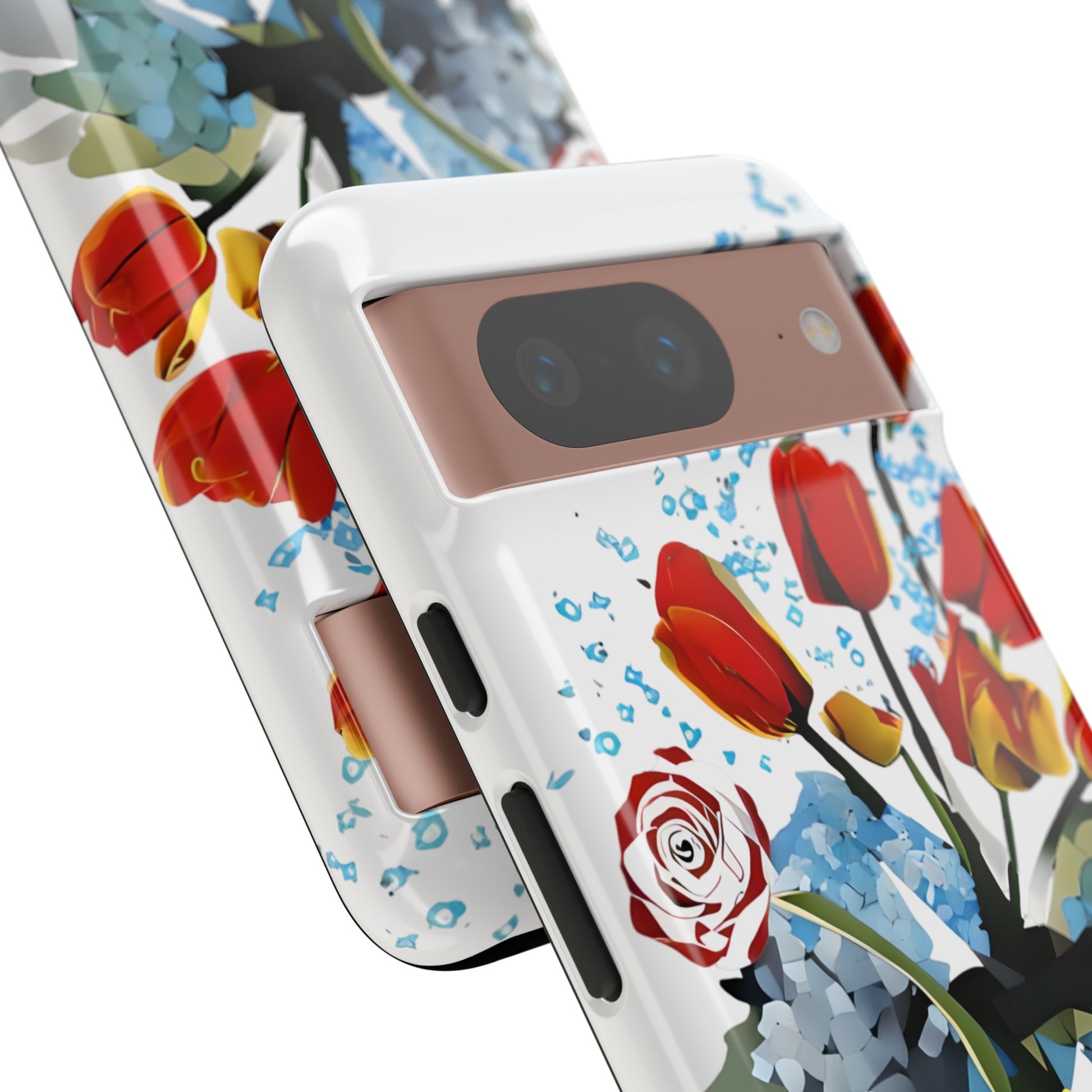 Bouquet Brilliance - Artistic Floral Google Pixel 8 Tough Phone Case - Vibrant Tulip, Rose & Hydrangea Design