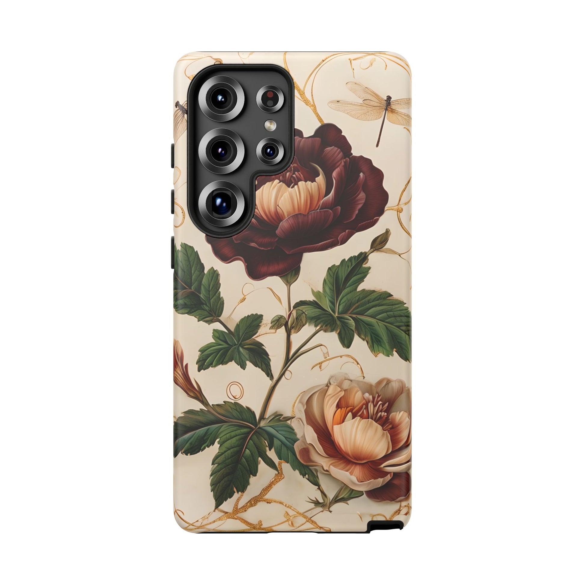 Vintage Burgundy Rose - Elegant Floral Samsung Galaxy S25 Ultra Phone Case - Classic Painterly Rose Design
