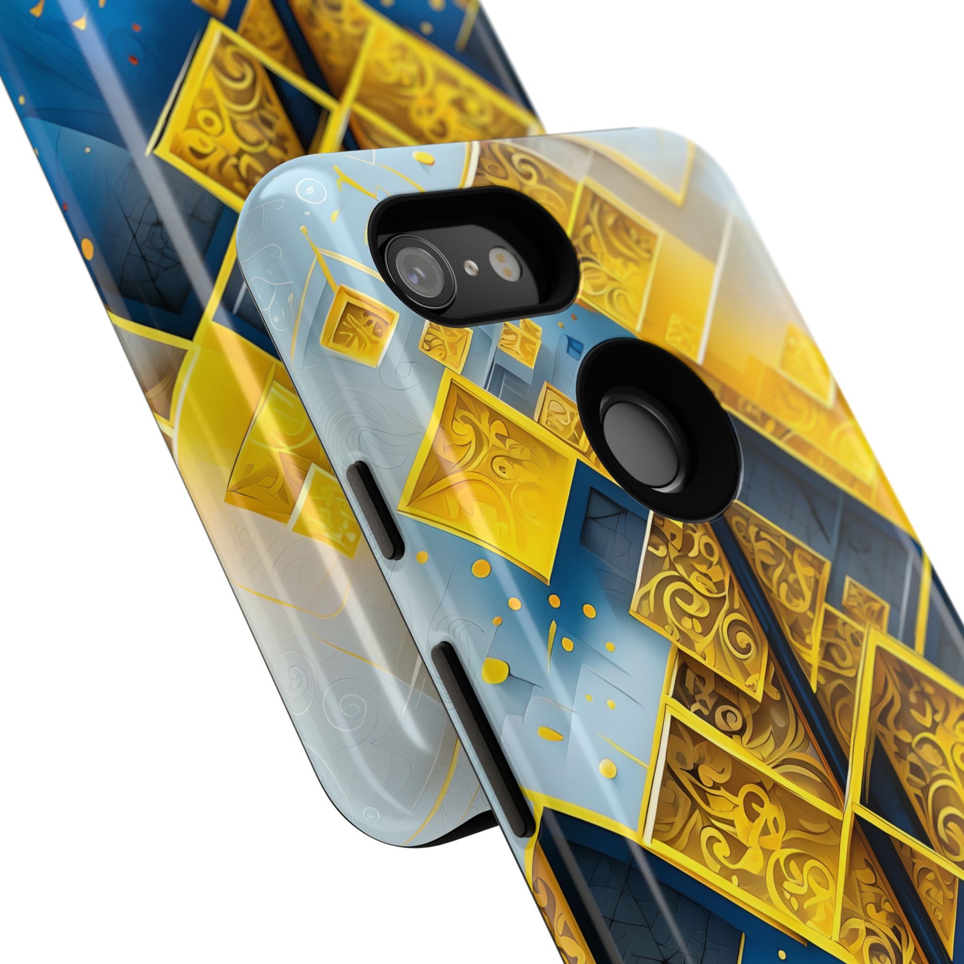 Golden Ascent Luxe Geometric Google Pixel 3 Tough Case - Elegant Abstract Gold Design