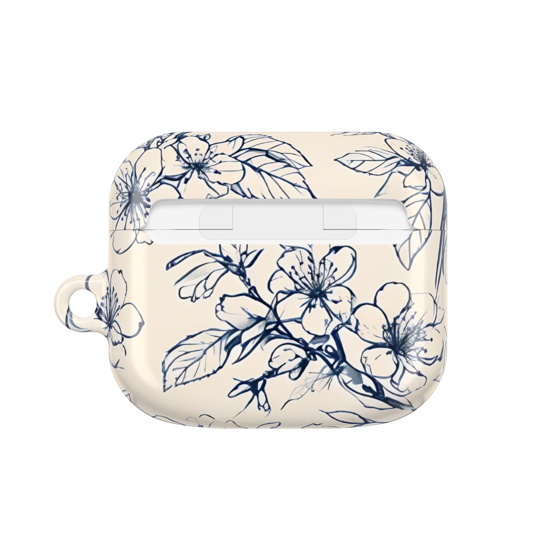 Blossom Sketch AirPod Case - Elegant Floral Earbud Cover for Gen 1, 2, 3, Pro Gen 1 & 2 - Chic Blue Botanical Gift for Her