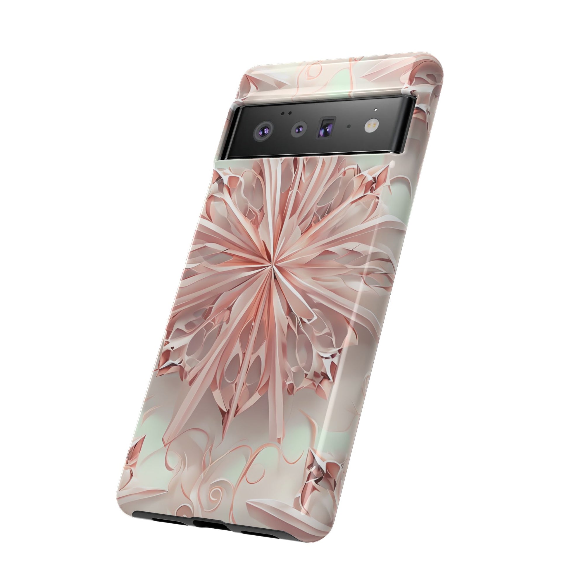 Blush Frost from our Kaleidoscope Collection - Google Pixel 6 Pro tough case - Soft Pink Geometric Floral Design