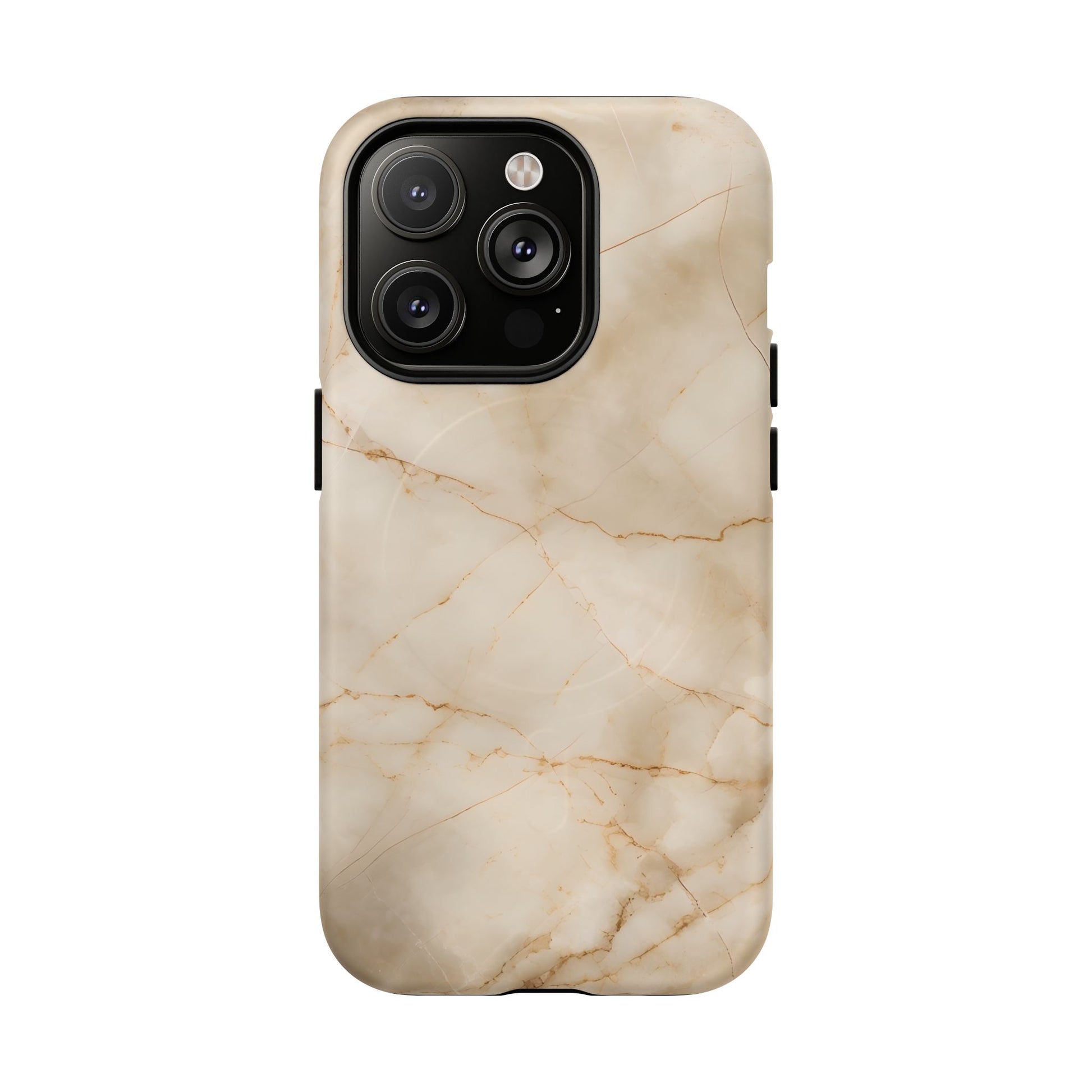 Parchment Mist - iPhone 14 Pro MagSafe Phone Case - Neutral Beige Marble Design