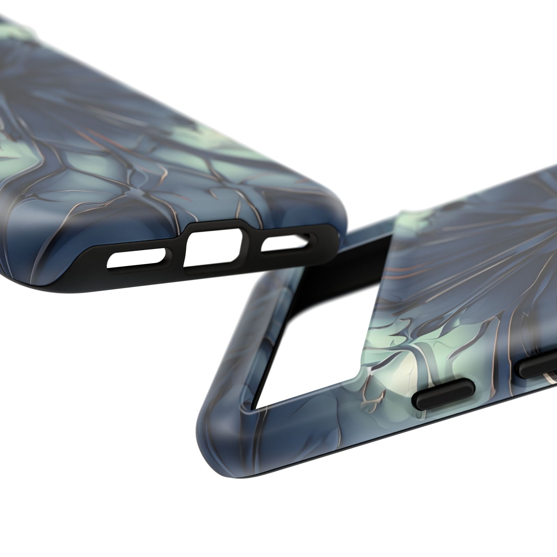 Indigo Mosaic - Artistic Kaleidoscope Collection Artistic Floral - Google Pixel 8 Tough Phone Case - Bold Blue Symmetrical Design