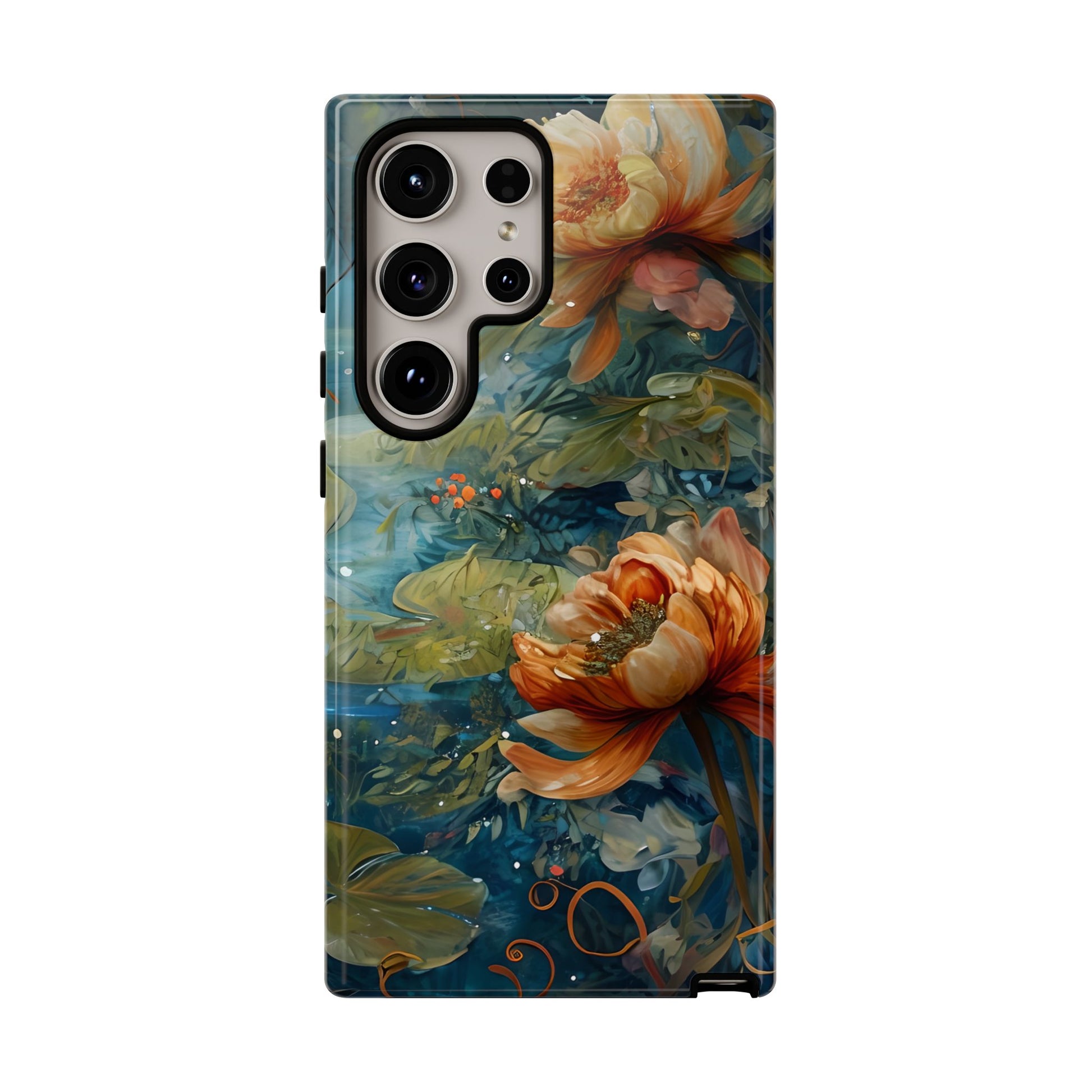 Waterlily Nocturne Samsung Galaxy S24 Ultra Case - Artistic Mountain Lake Design, Nature-Inspired Protective Cover, Elegant Gift for Outdoor Lovers