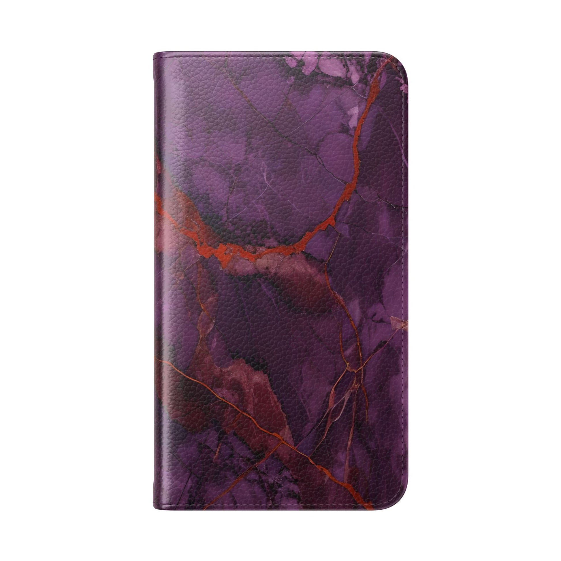Amethyst Current Wallet Phone Case - Elegant Purple Marble Flip Cover for Samsung Galaxy S23