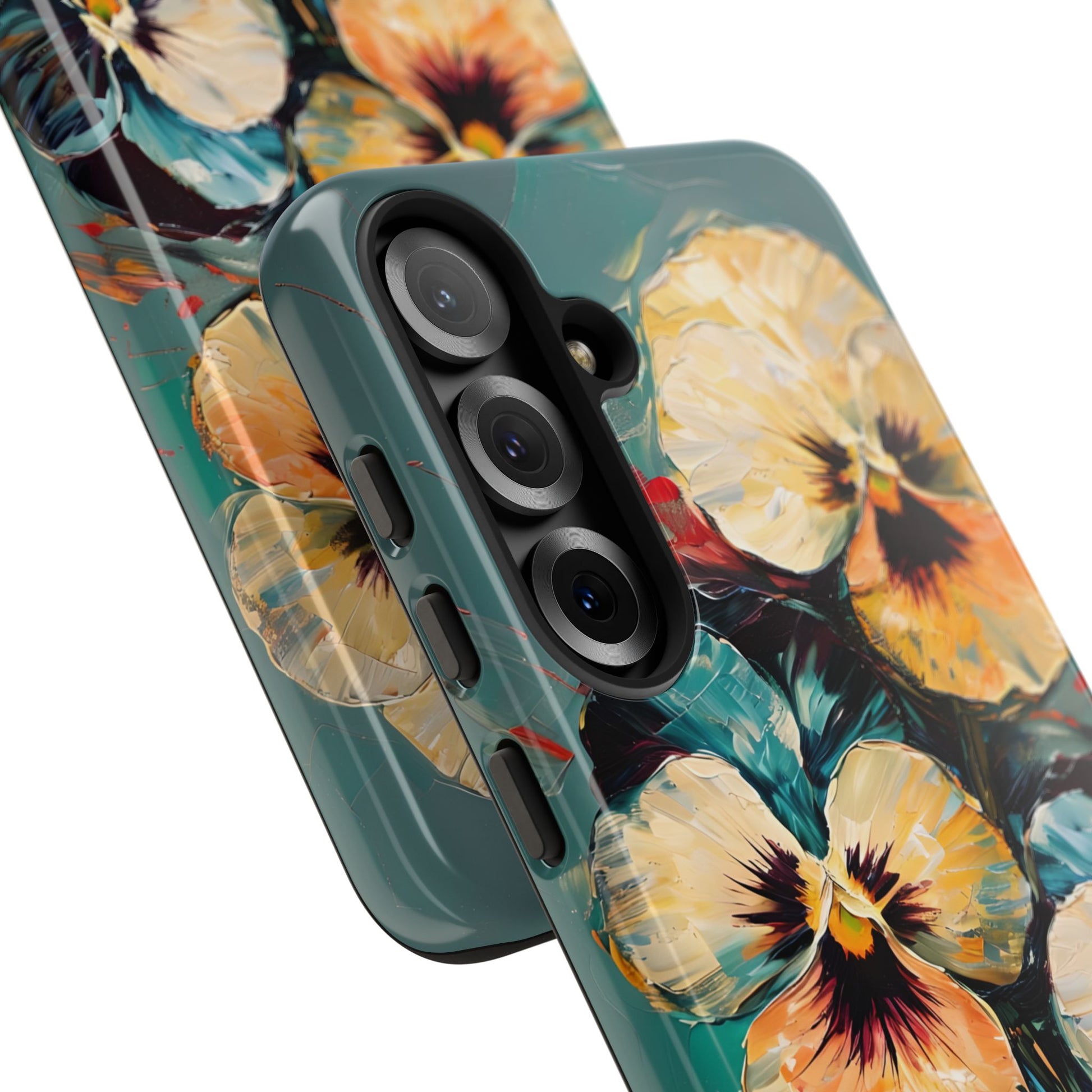 Golden Pansy Cascade Case for Samsung Galaxy S25 Plus - Premium Shockproof Designer Phone Cover