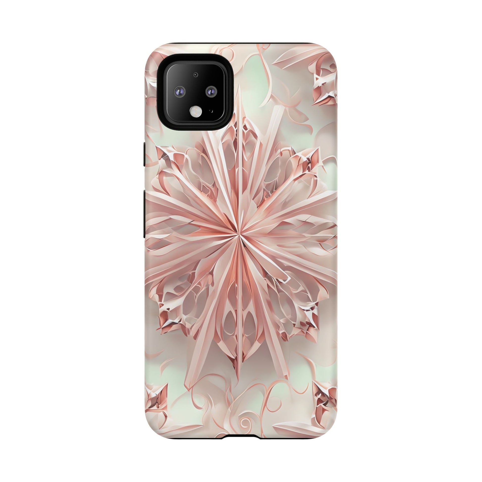 Blush Frost from our Kaleidoscope Collection - Google Pixel 4 XL tough case - Soft Pink Geometric Floral Design