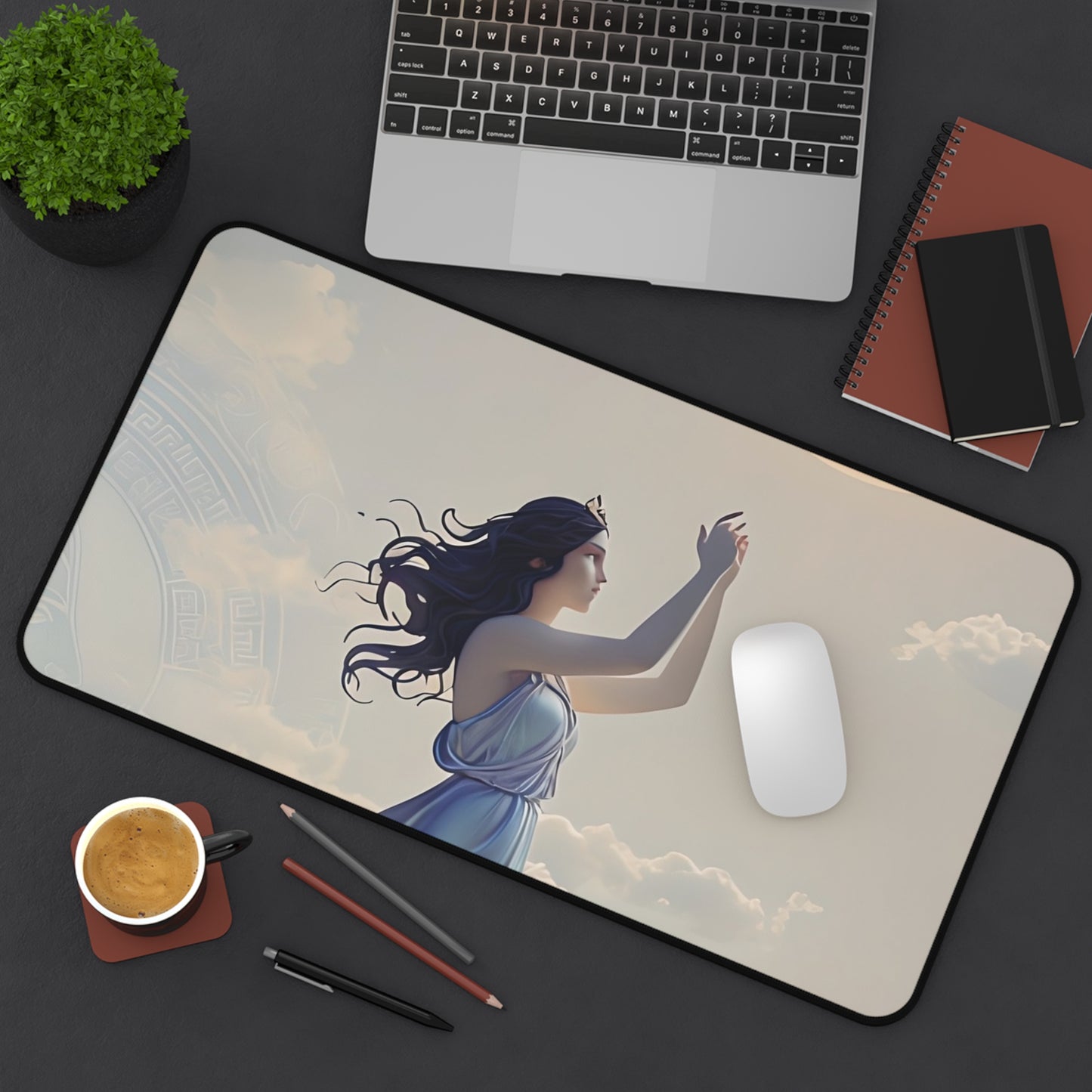 Moonlit Ascent Desk Mat - Premium Office Desk Pad, 3 Sizes Available, Artistic Workspace Protection