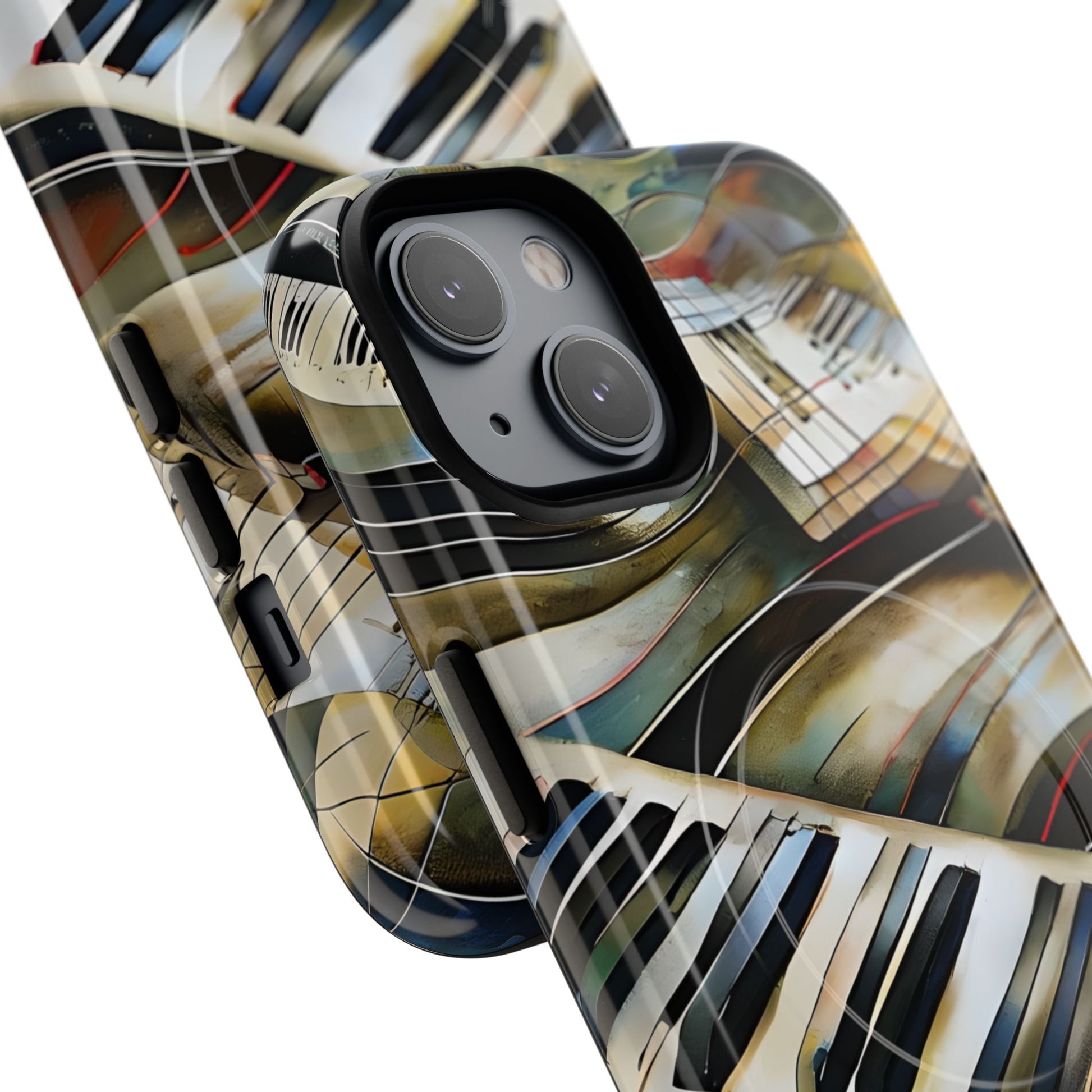 Ivory Cascade Abstract Keyboard Music iPhone 14 MagSafe Case