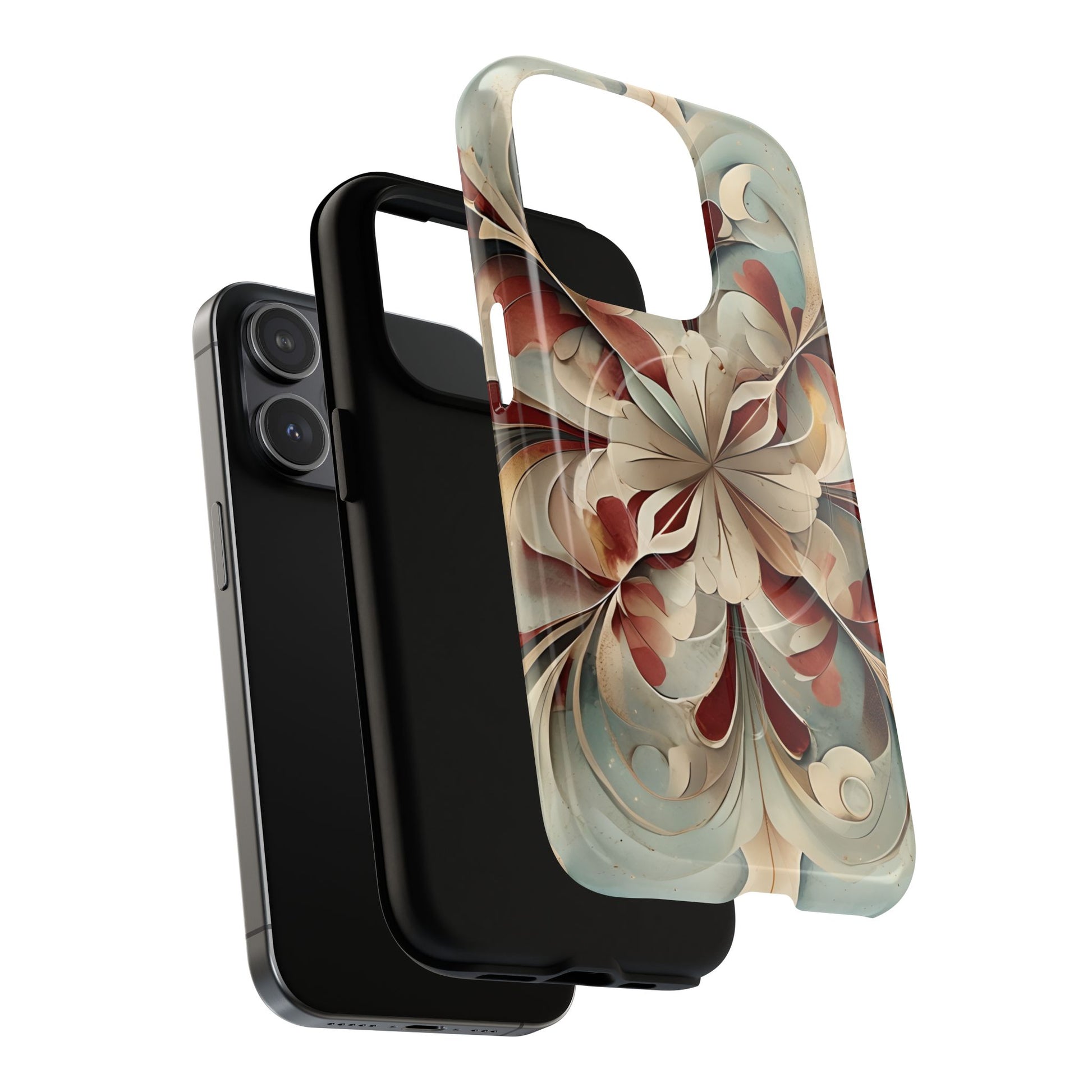 Vintage Baroque Blossom - Ornate Floral Art iPhone 15 Pro MagSafe Phone Case - Elegant Baroque-Inspired Design