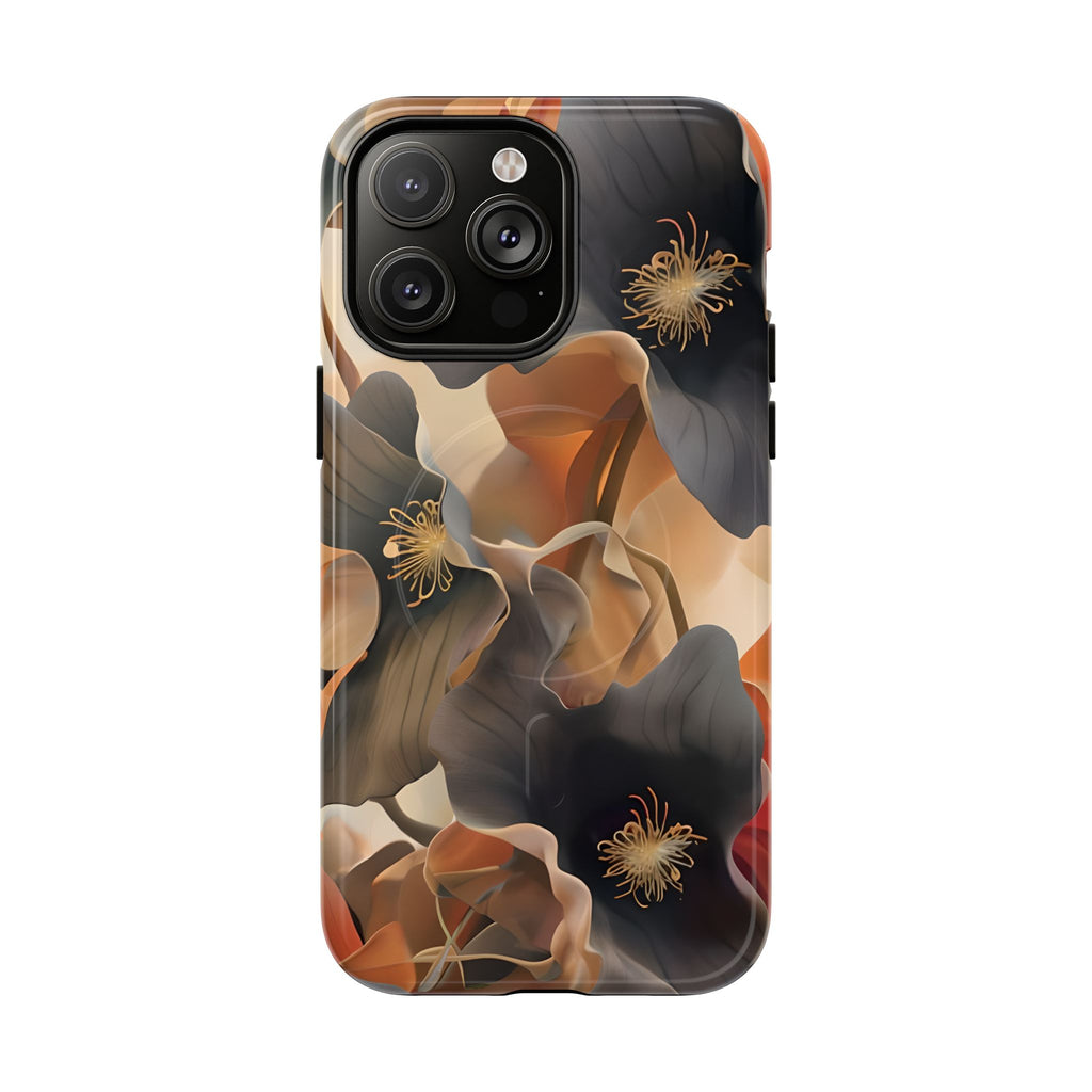 Autumn Ember - Moody Floral Art iPhone 14 Pro Max MagSafe Phone Case -Warm Earthy Botanical Design