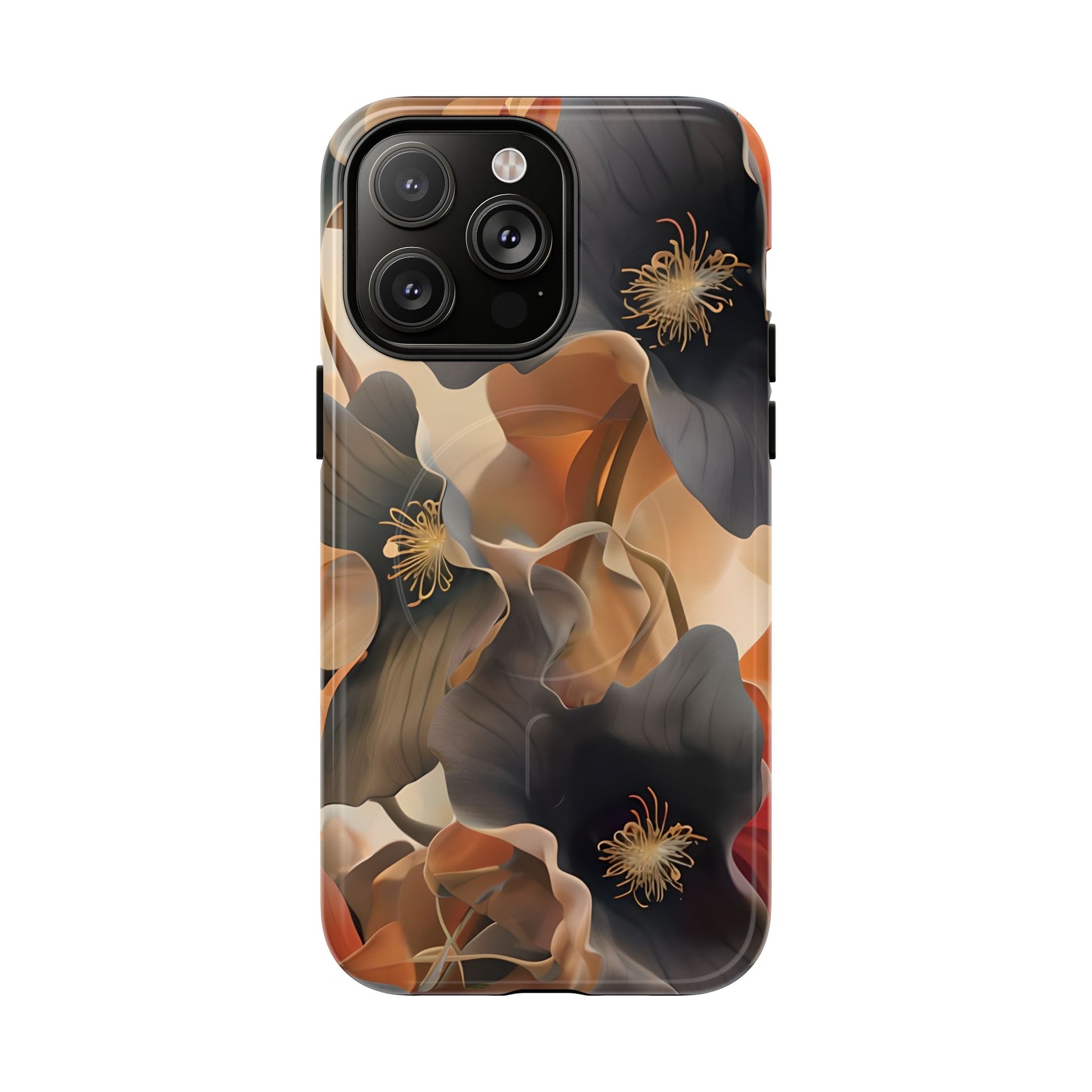 Autumn Ember - Moody Floral Art iPhone 14 Pro Max MagSafe Phone Case -Warm Earthy Botanical Design