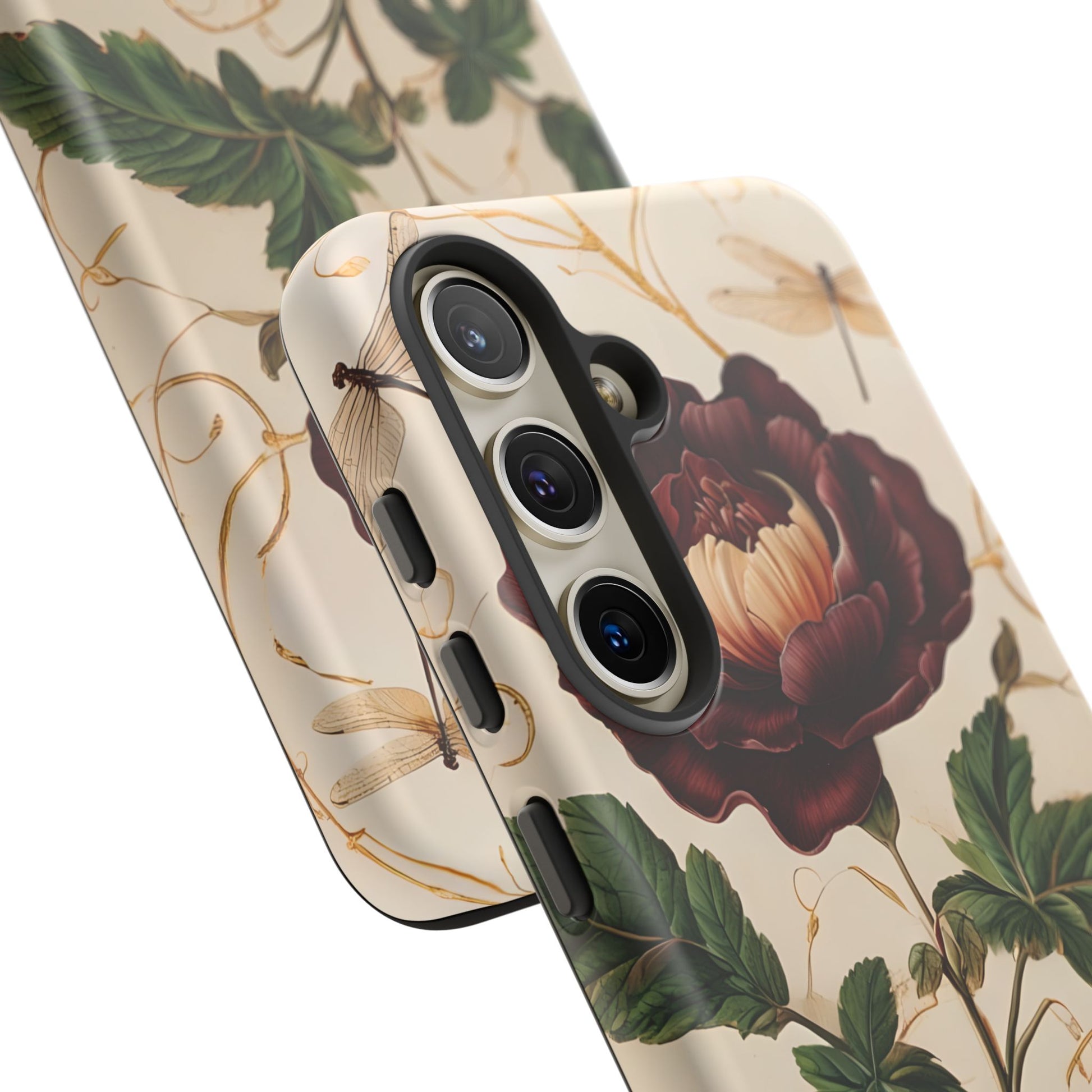 Vintage Burgundy Rose - Elegant Floral Samsung Galaxy S24 Phone Case - Classic Painterly Rose Design