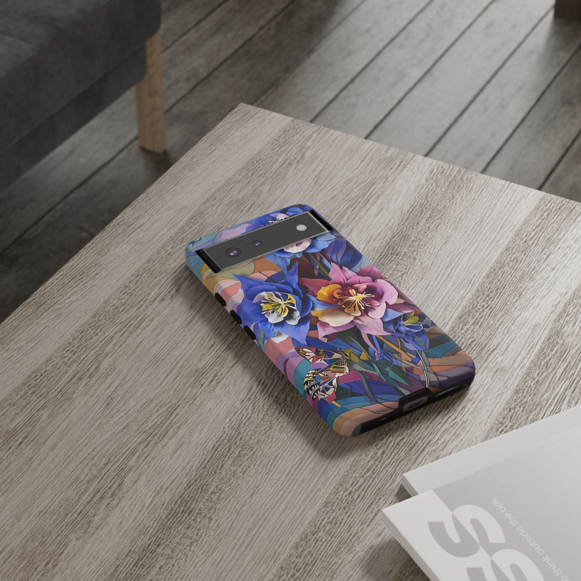 Blue Columbine Carnivale - Artistic Floral & Butterfly Google Pixel 6 Tough Phone Case - Vibrant Botanical Design