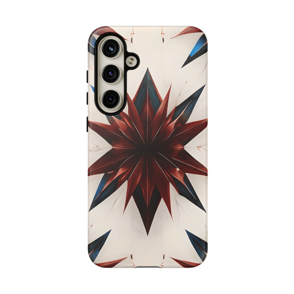 Garnet Starburst - Kaleidoscope Collection Gemstone Floral - Samsung Galaxy S24 Plus Tough Phone Case - Floral Burst Design