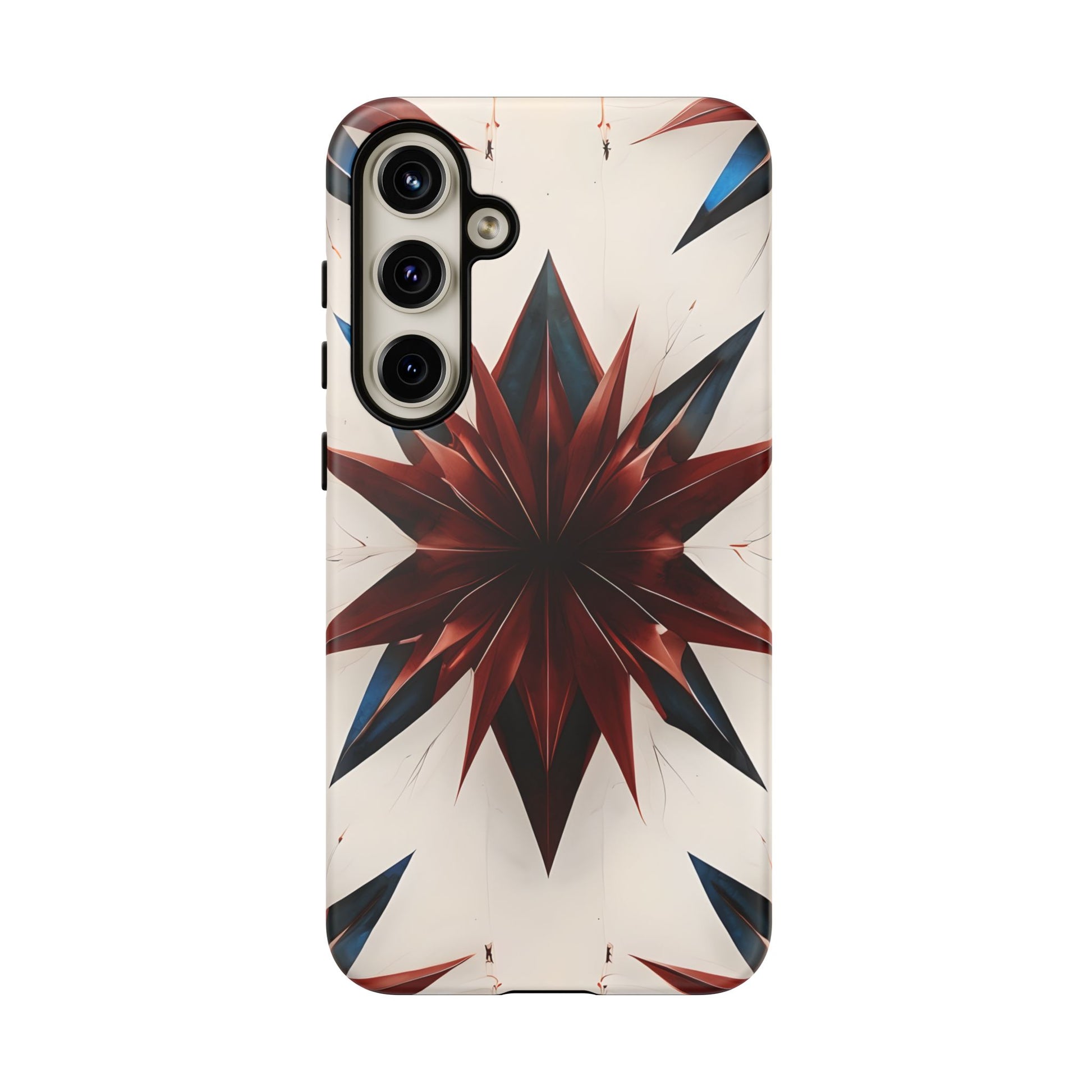 Garnet Starburst - Kaleidoscope Collection Gemstone Floral - Samsung Galaxy S24 Plus Tough Phone Case - Floral Burst Design
