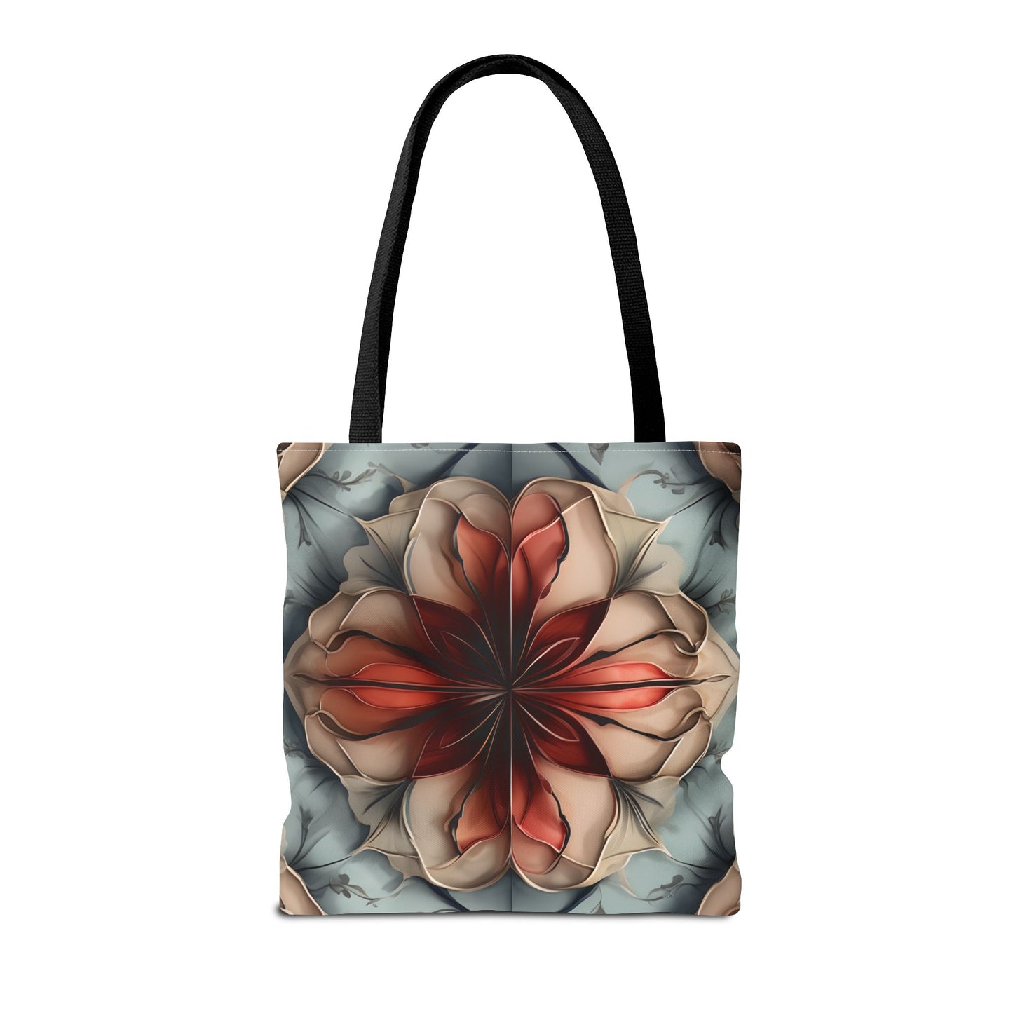Ember Bloom Canvas Tote Bag (16x16 & 18x18) - Fiery Abstract Eco-Friendly Shopping Bag
