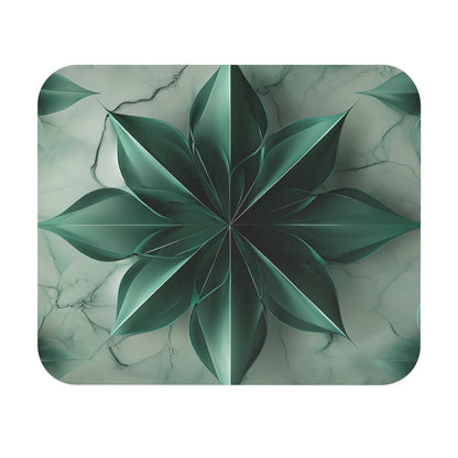 Emerald Bloom mouse pad featuring vibrant green floral bloom design