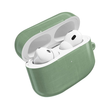 Sage Linen AirPods Case - Minimalist Green Fabric Texture Cover for Gen 1, 2, 3, Pro Gen 1 & 2