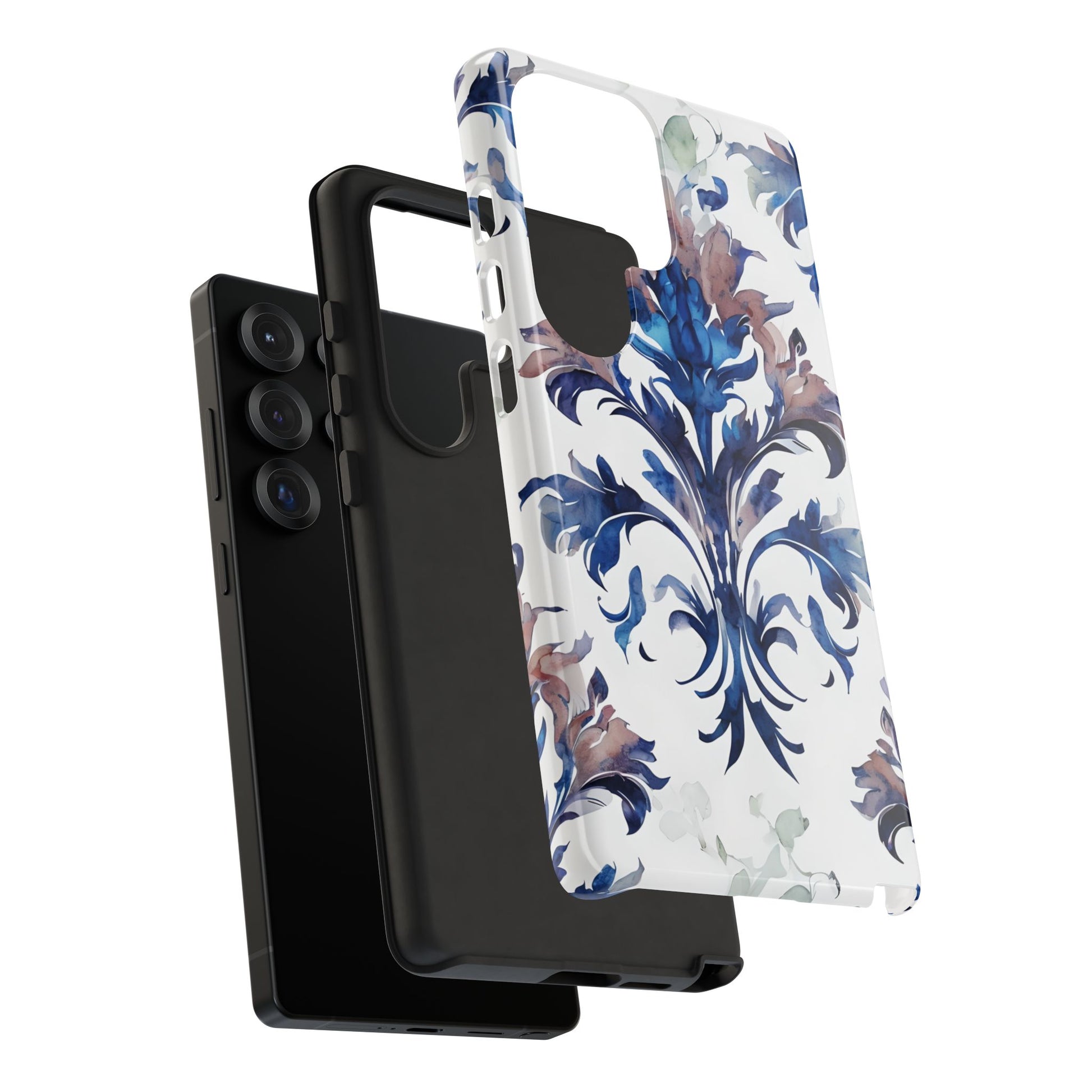 Delft Reverie - Elegant Blue & White Samsung S25 Ultra Tough Phone Case - Dutch Delftware-Inspired Floral Design