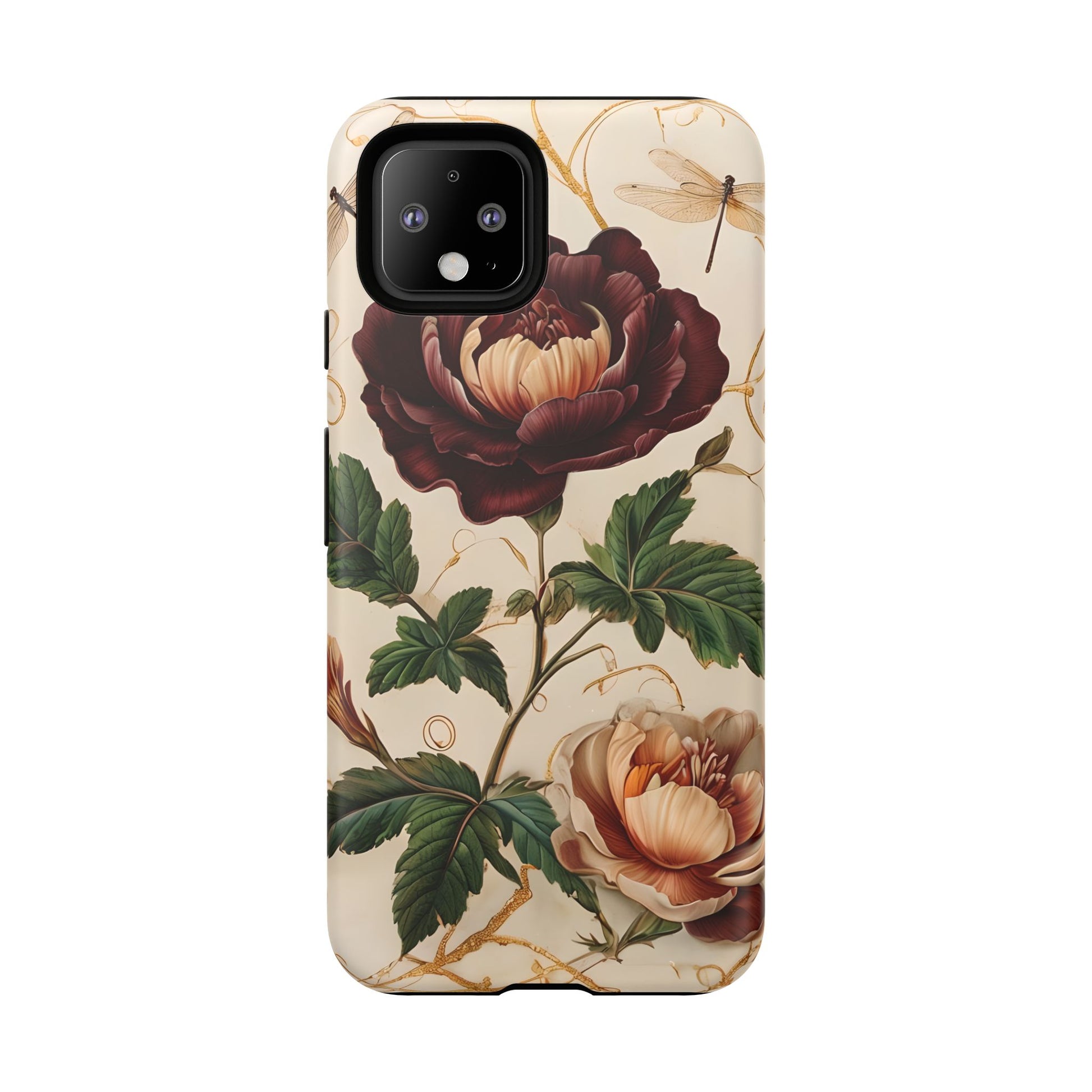 Vintage Burgundy Rose - Elegant Floral Google Pixel 4 Phone Case - Classic Painterly Rose Design