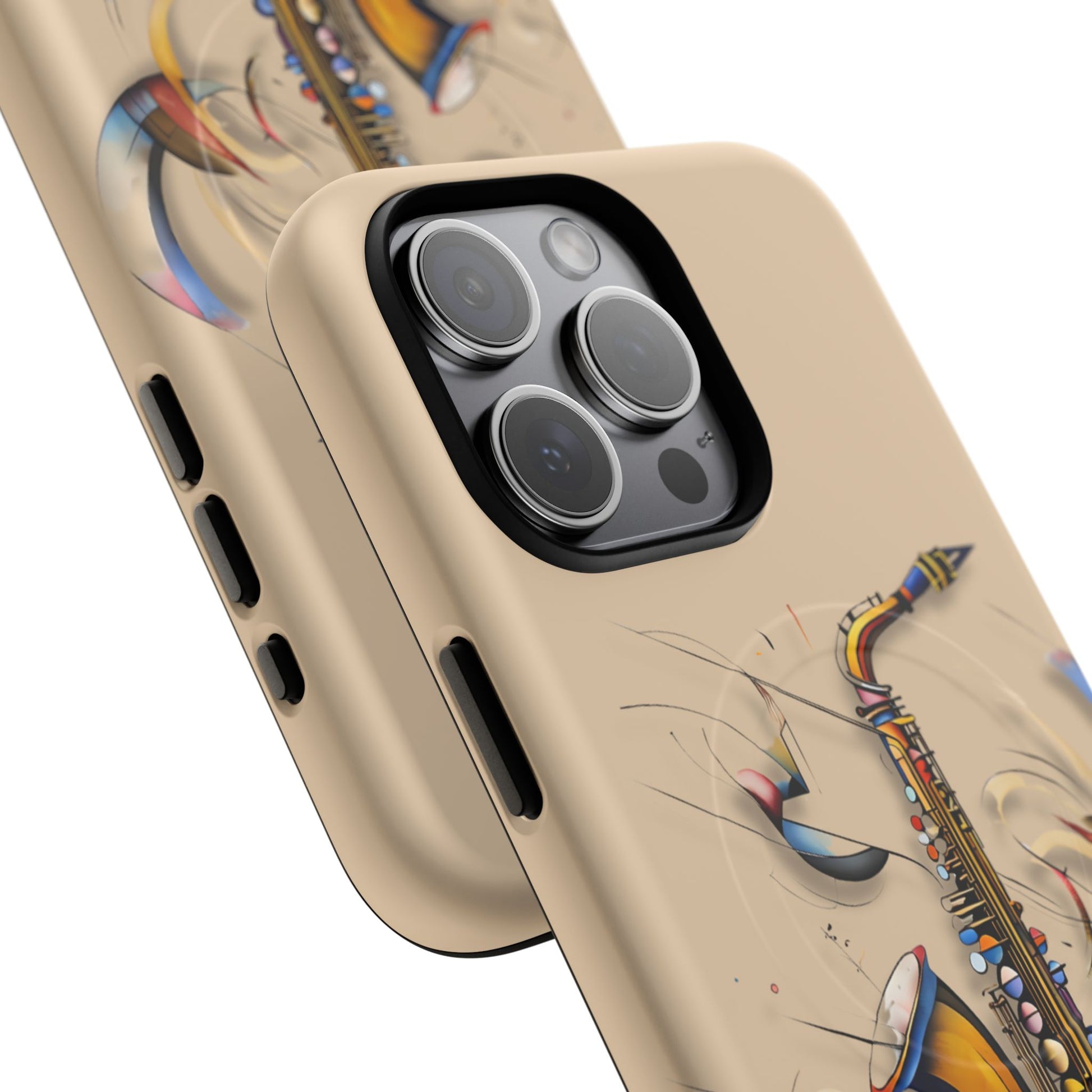Brass Rhapsody Artistic Saxophone Music iPhone 15 Pro Max MagSafe Case