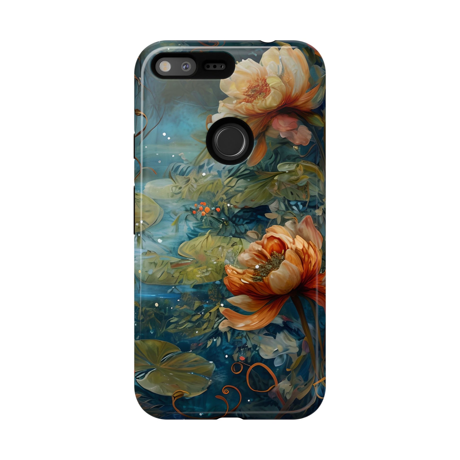 Waterlily Nocturne Tough Case for Google Pixel XL- Premium Artistic Shockproof Cover, Elegant Protective Phone Case