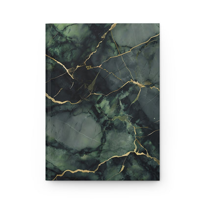 Verdant Vein hardcover journal with emerald, green marble design and gold-vein pattern