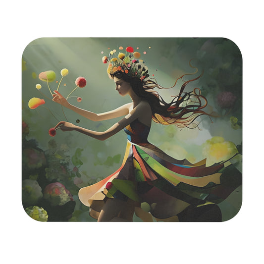 Dancing Wildflower Muse Mouse Pad - Premium 9x8 " Non-Slip Desk Mat for Work, Gaming & Office Decor