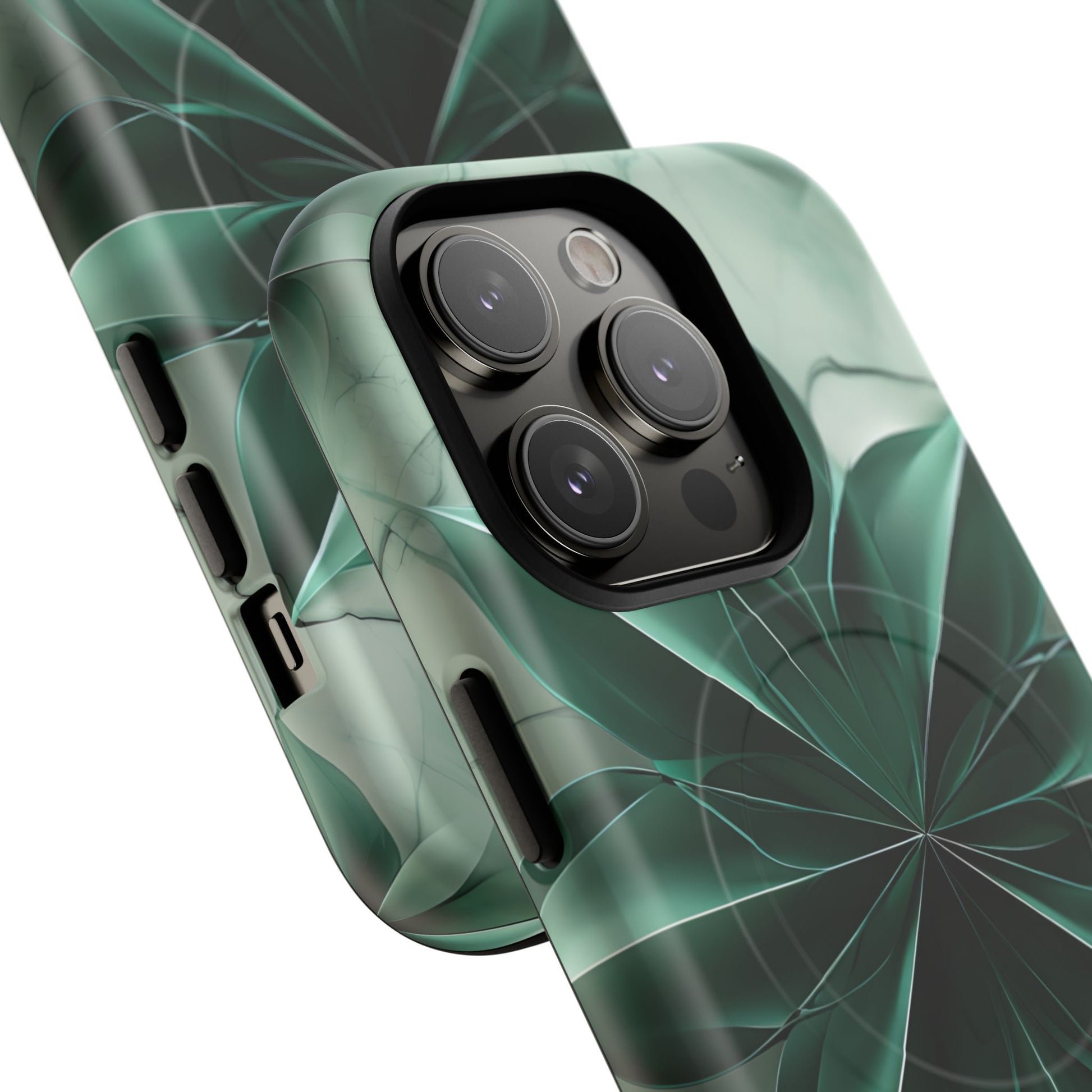 Emerald Bloom - iPhone 14 Pro MagSafe Phone Case - Rich Emerald Modern Design