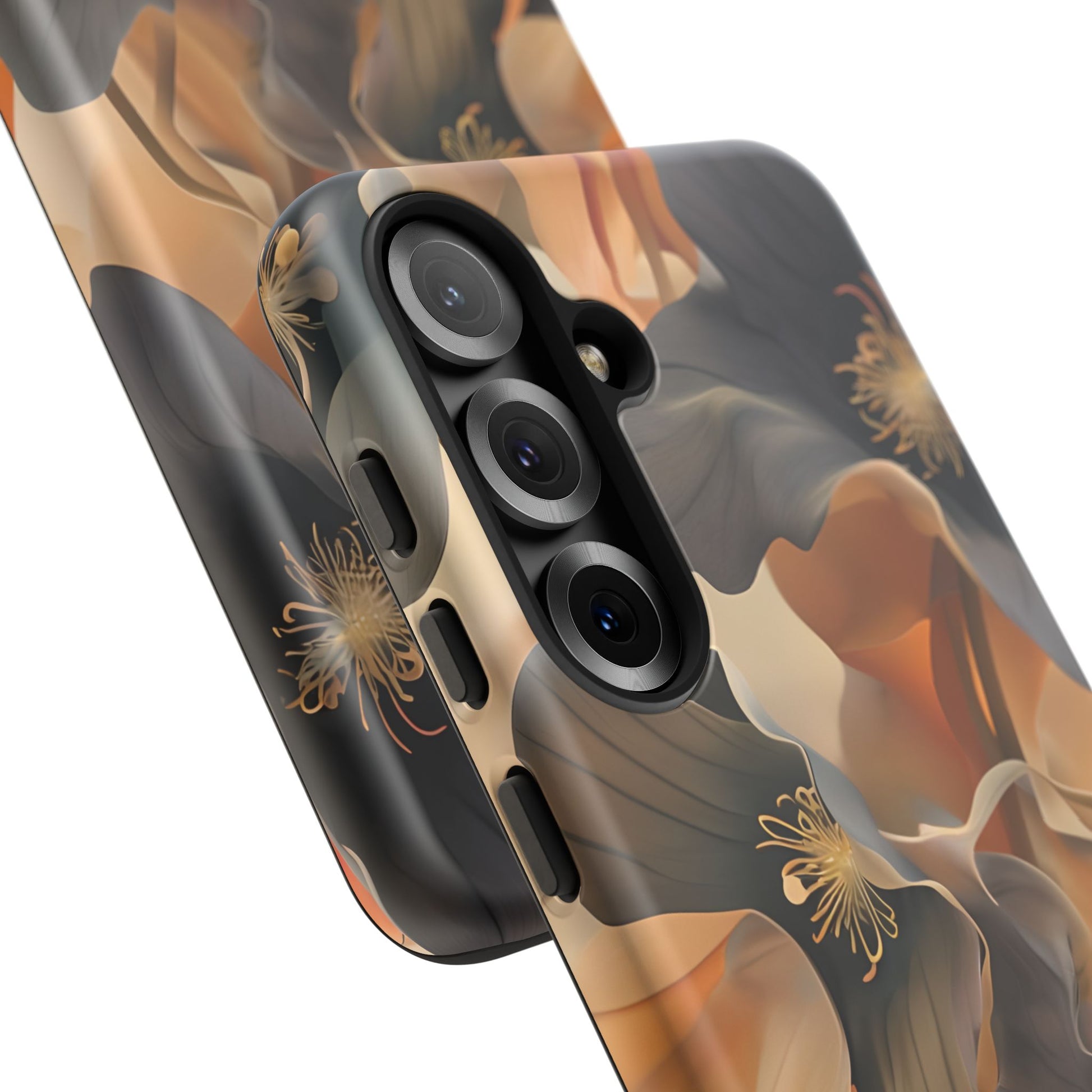 Autumn Ember - Moody Floral Art Samsung Galaxy S25 Tough Phone Case - Warm Earthy Botanical Design