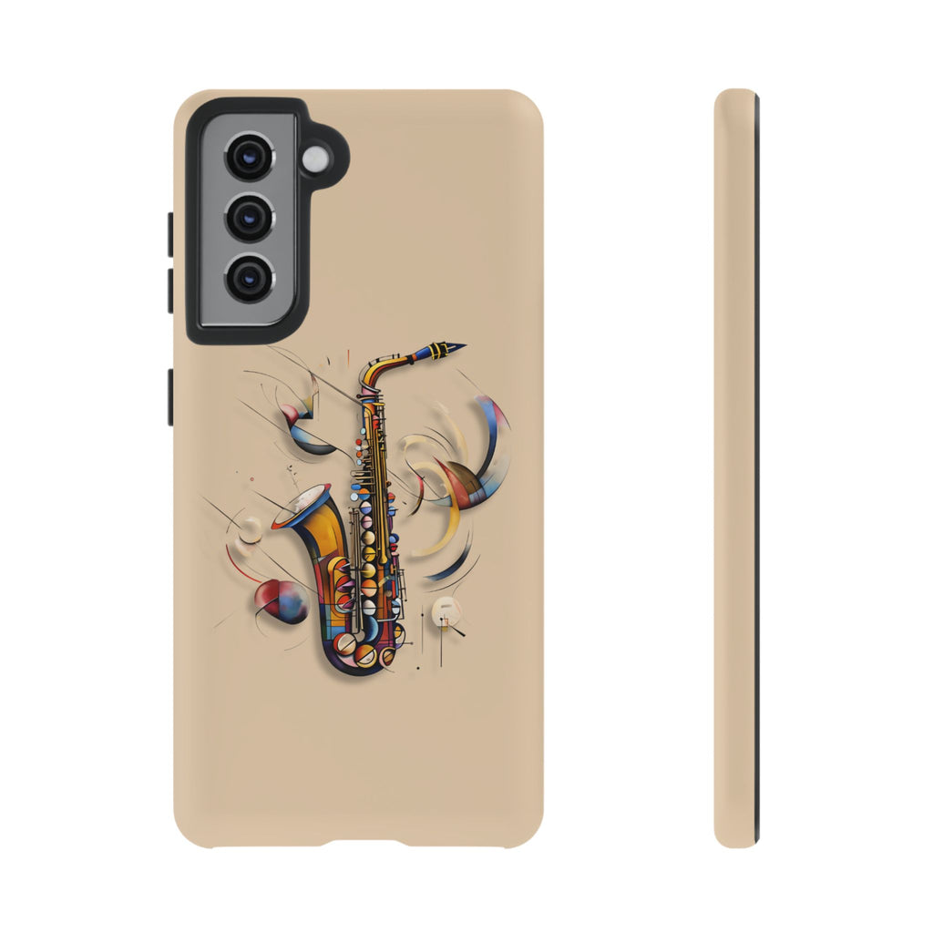 Brass Rhapsody Artistic Saxophone Music Tough Case for Samsung Galaxy S21 - Shockproof Phone Cover