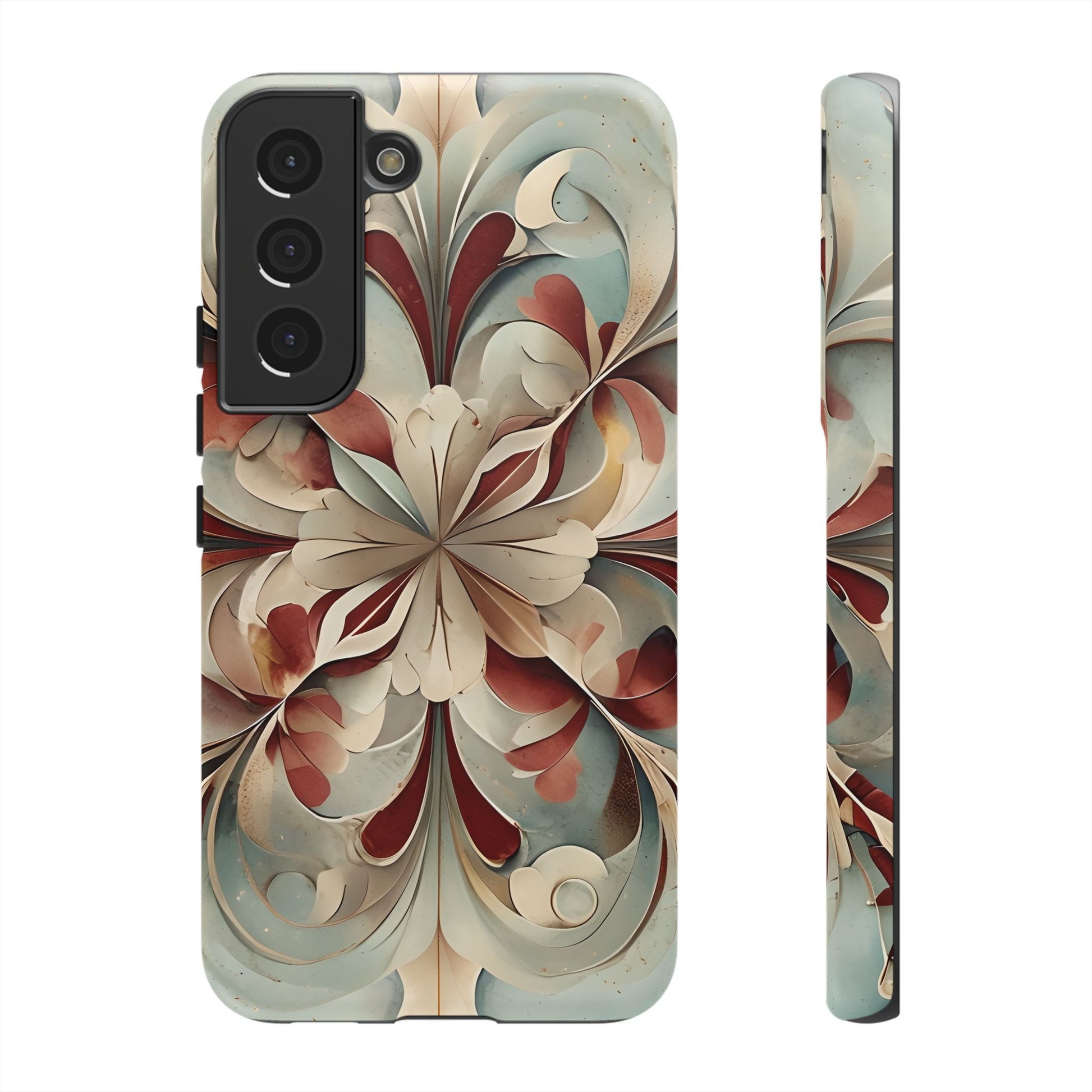 Vintage Baroque Blossom - Ornate Floral Art Samsung Galaxy S22 Tough Phone Case - Elegant Baroque-Inspired Design