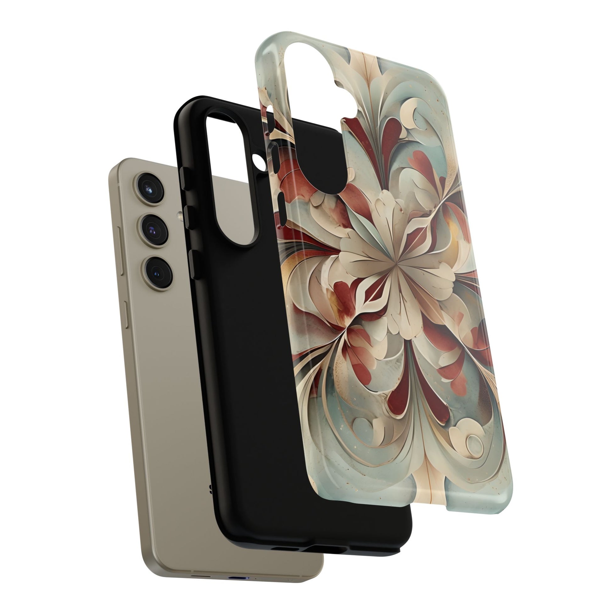 Vintage Baroque Blossom - Ornate Floral Art Samsung Galaxy S24 Plus Tough Phone Case - Elegant Baroque-Inspired Design