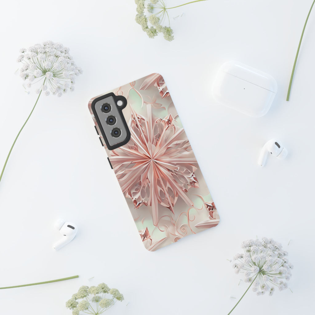 Blush Frost from our Kaleidoscope Collection - Samsung Galaxy S21 tough case - Soft Pink Geometric Floral Design