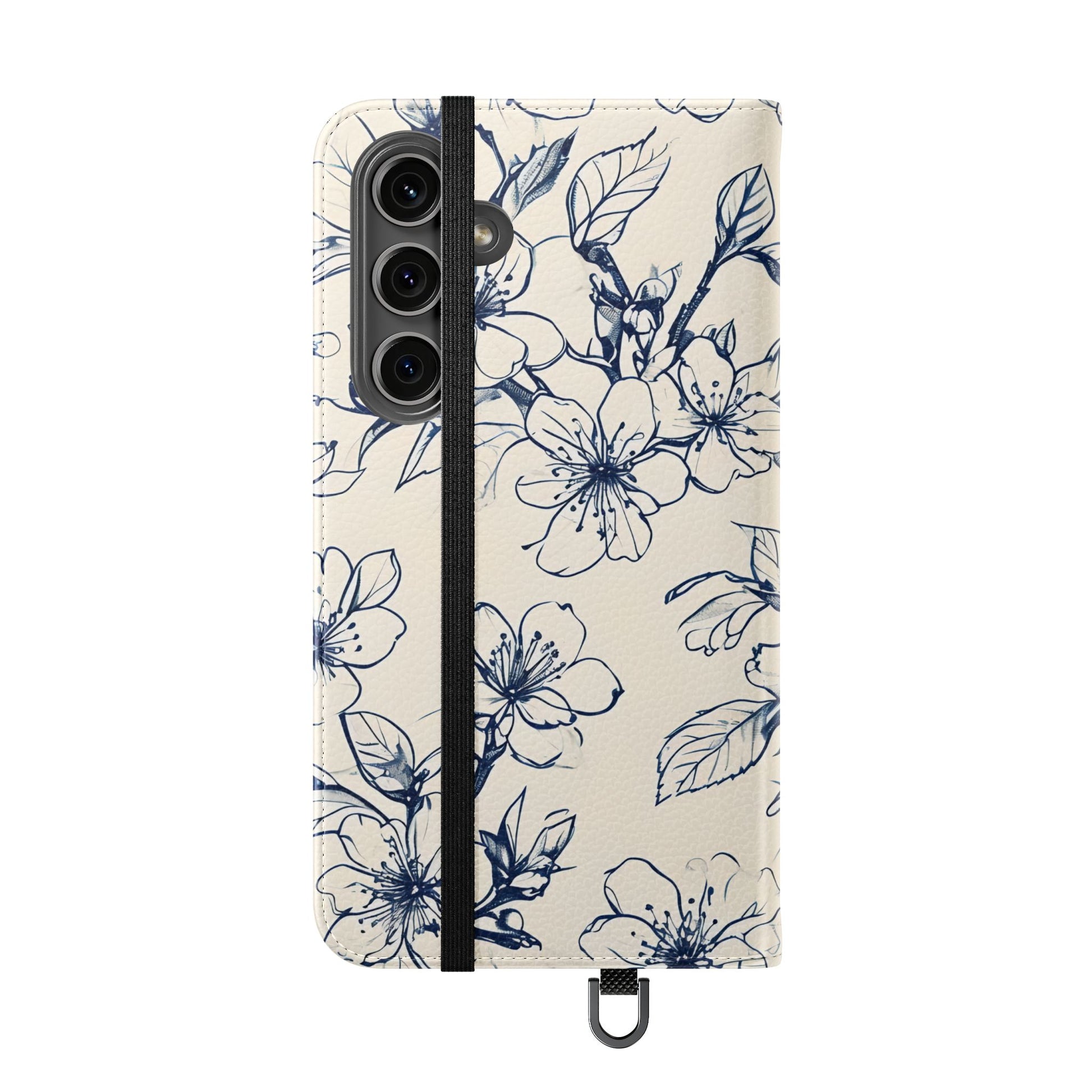 Blossom Sketch - Minimalist Floral Flip Phone Case for Samsung Galaxy S24 Plus