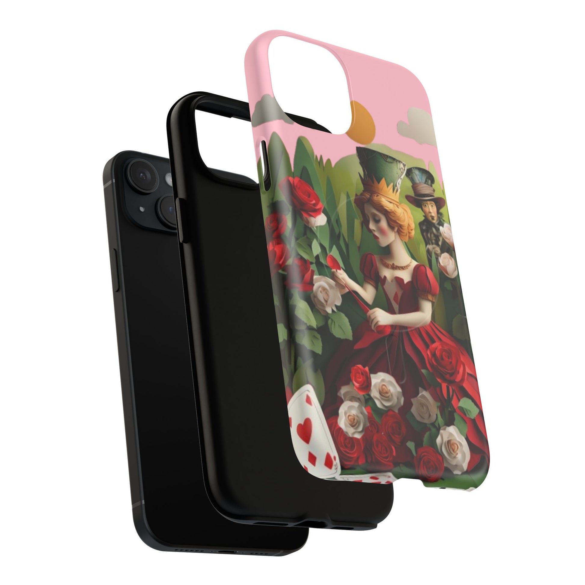 Regal Rose Court - iPhone 15 Plus MagSafe Phone Case - Whimsical Fantasy Floral Design