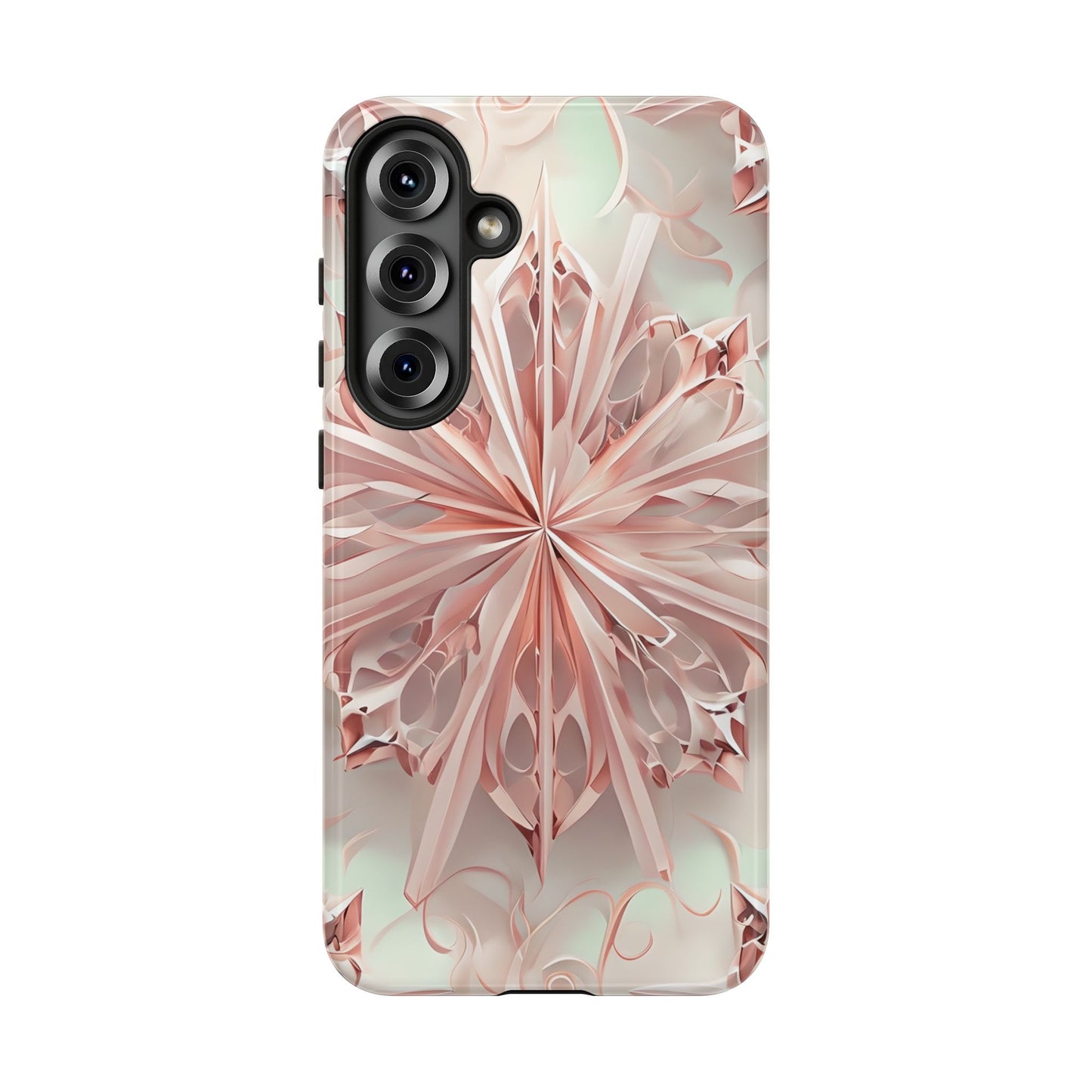 Blush Frost from our Kaleidoscope Collection - Samsung Galaxy tough case - Soft Pink Geometric Floral Design