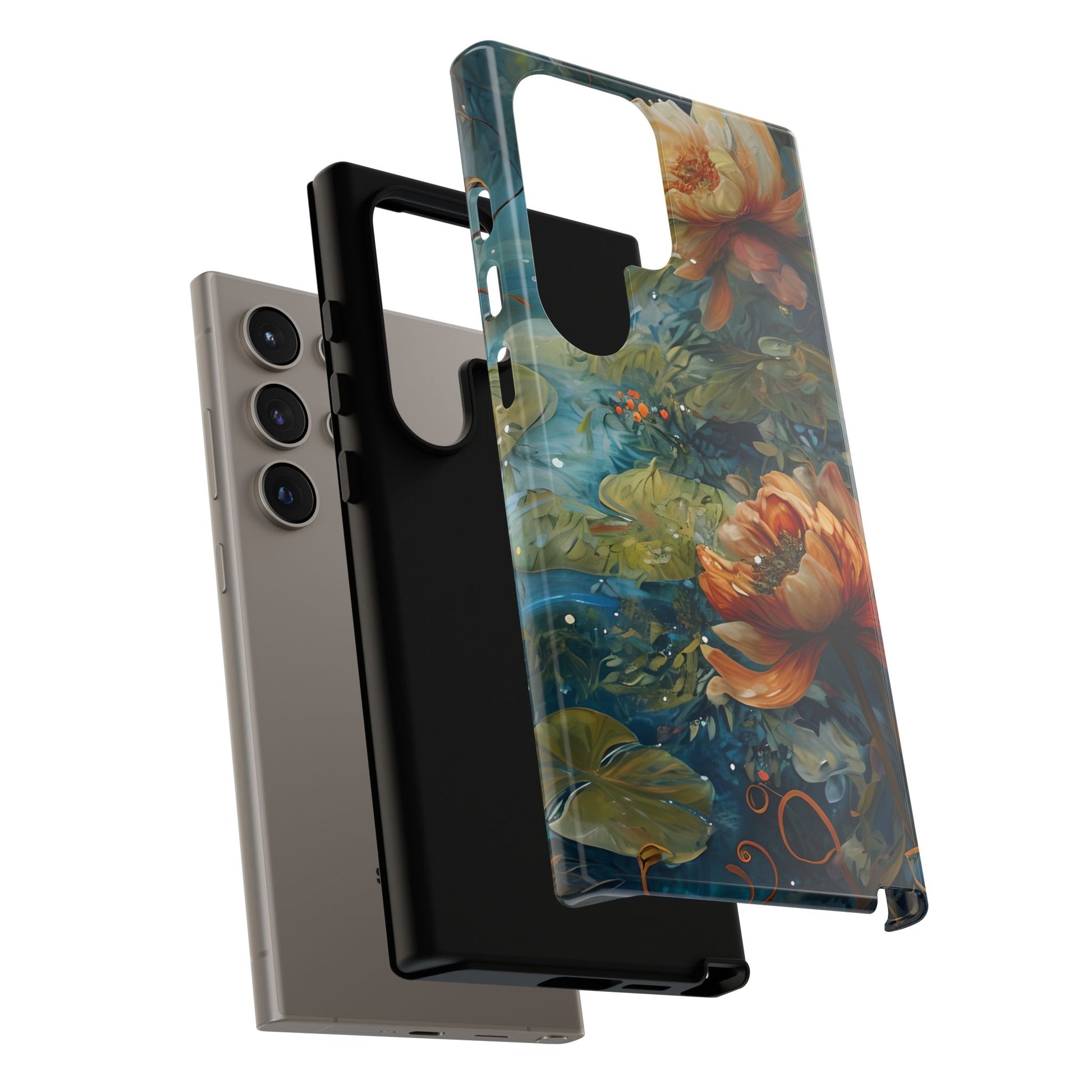 Waterlily Nocturne Samsung Galaxy S24 Ultra Case - Artistic Mountain Lake Design, Nature-Inspired Protective Cover, Elegant Gift for Outdoor Lovers
